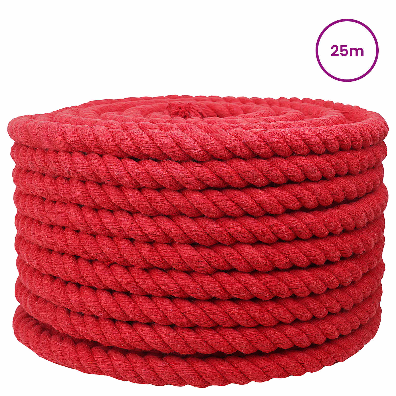 Touw Rood 2 x 2 x 2500 cm Katoen – afbeelding 2