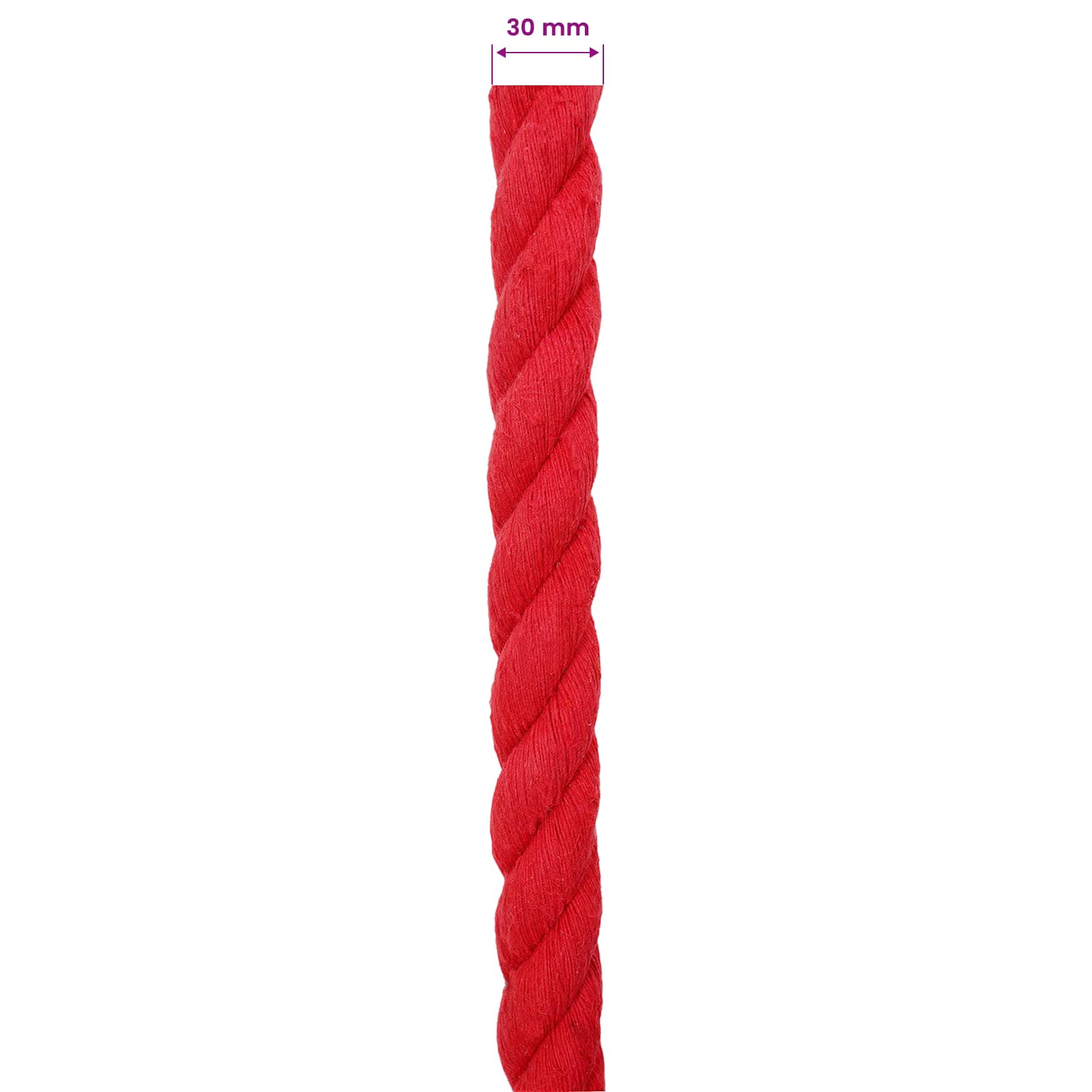 Touw Rood 3 x 3 x 1000 cm Katoen – afbeelding 5