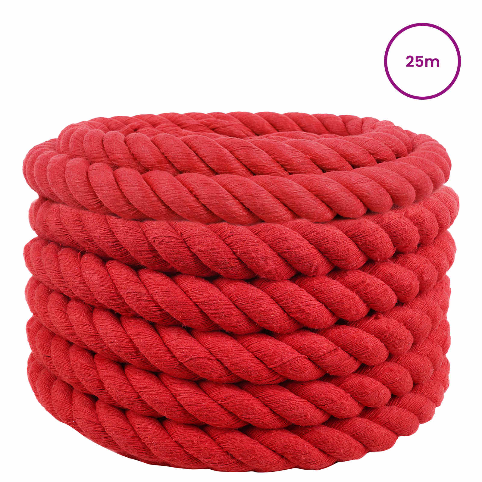 Touw Rood 3 x 3 x 2500 cm Katoen – afbeelding 2