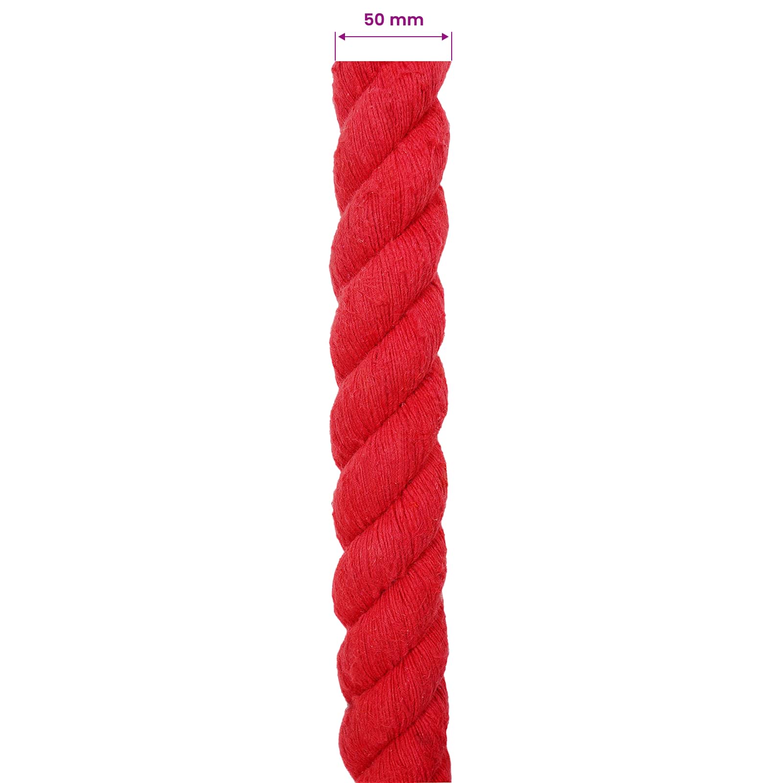 Touw Rood 5 x 5 x 500 cm Katoen – afbeelding 5