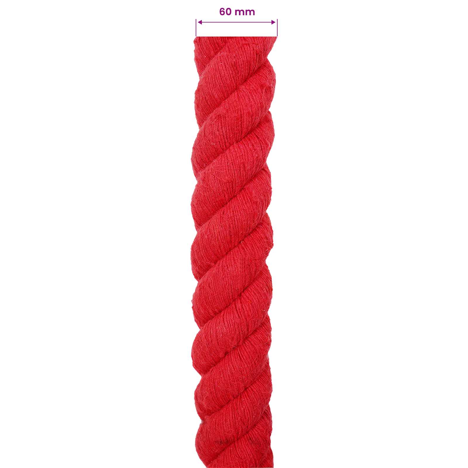 Touw Rood 6 x 6 x 500 cm Katoen – afbeelding 5