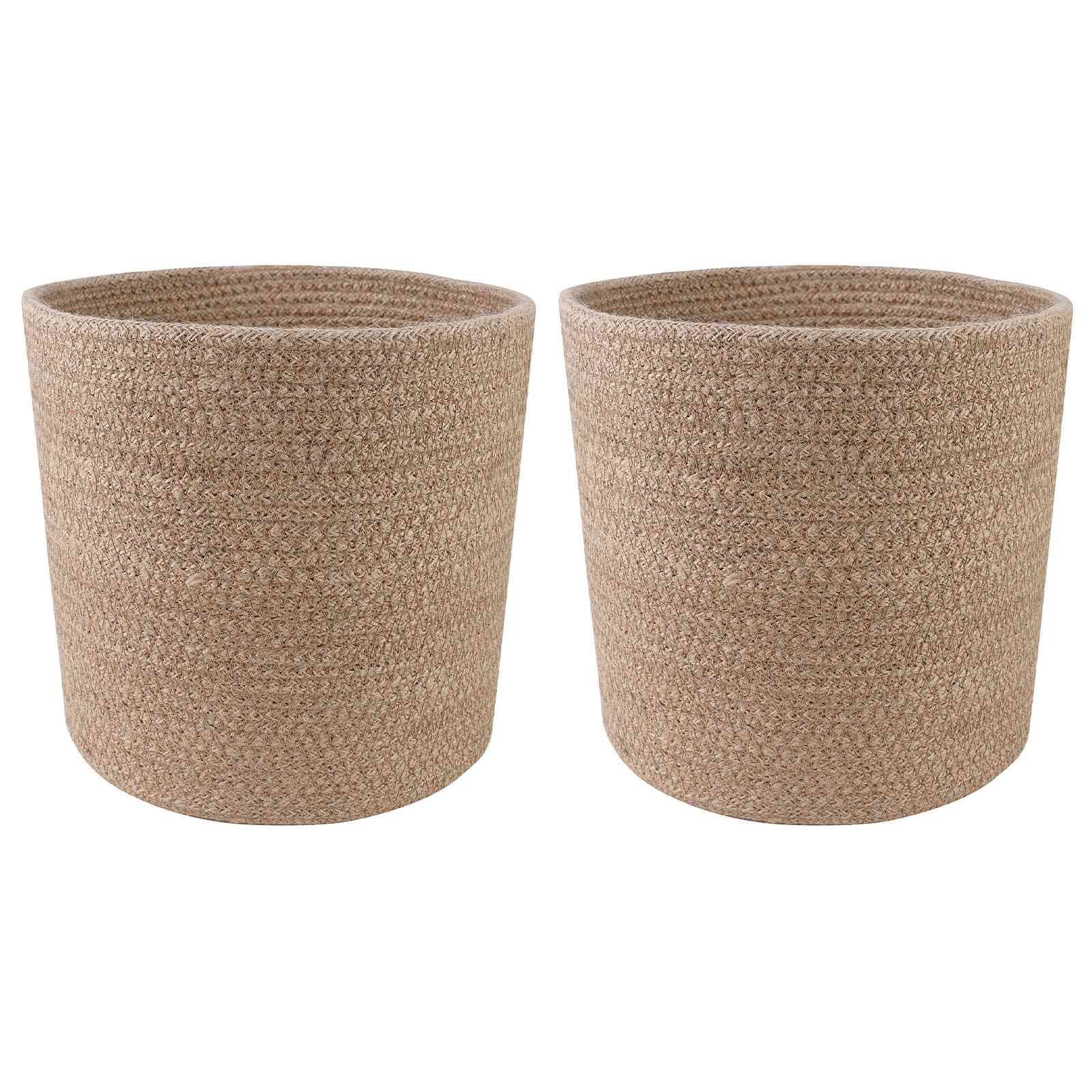 Plantenpot Set 2 pcs Naturel Ø 21 x 21 cm 100% Tossa Jute – afbeelding 1