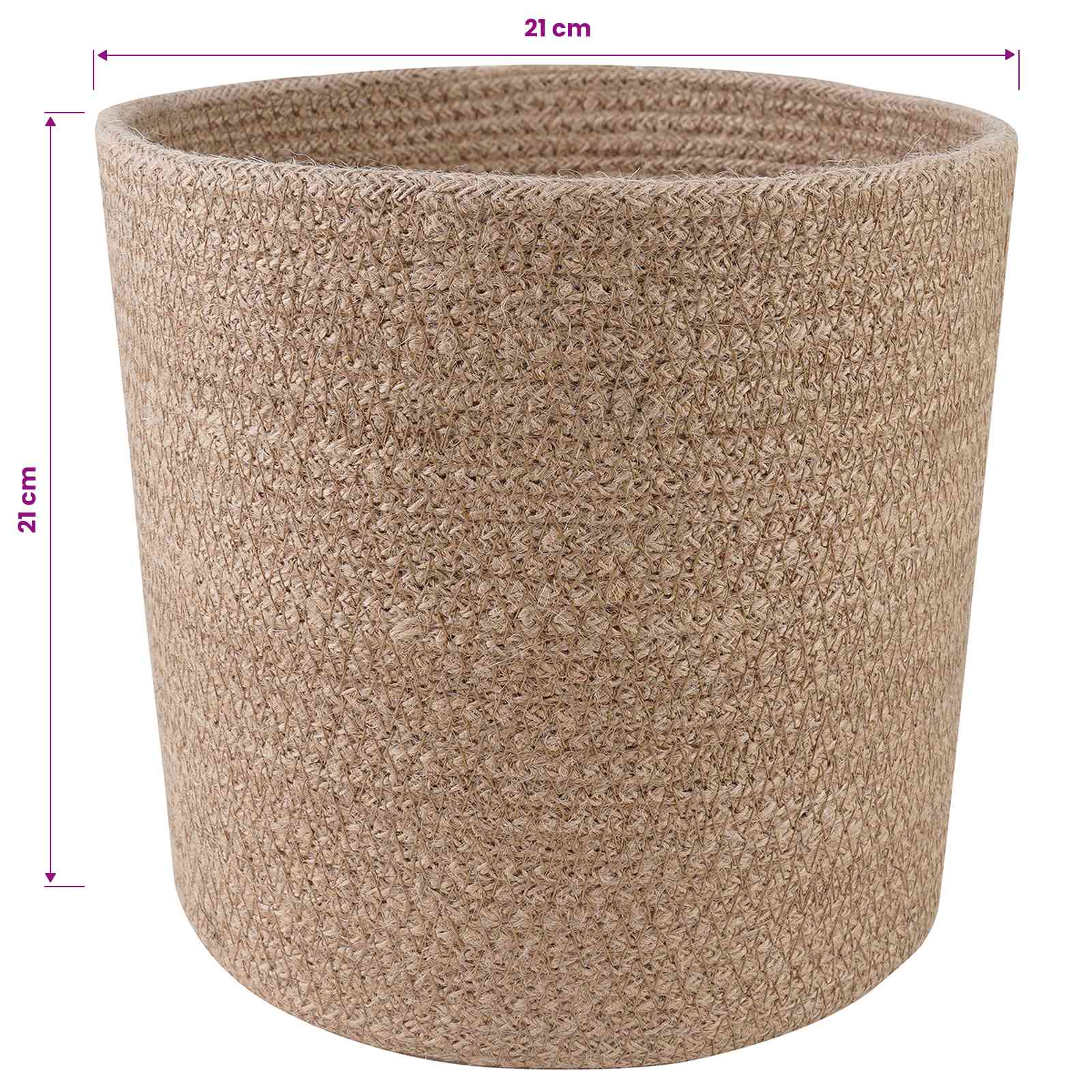Plantenpot Set 2 pcs Naturel Ø 21 x 21 cm 100% Tossa Jute – afbeelding 5