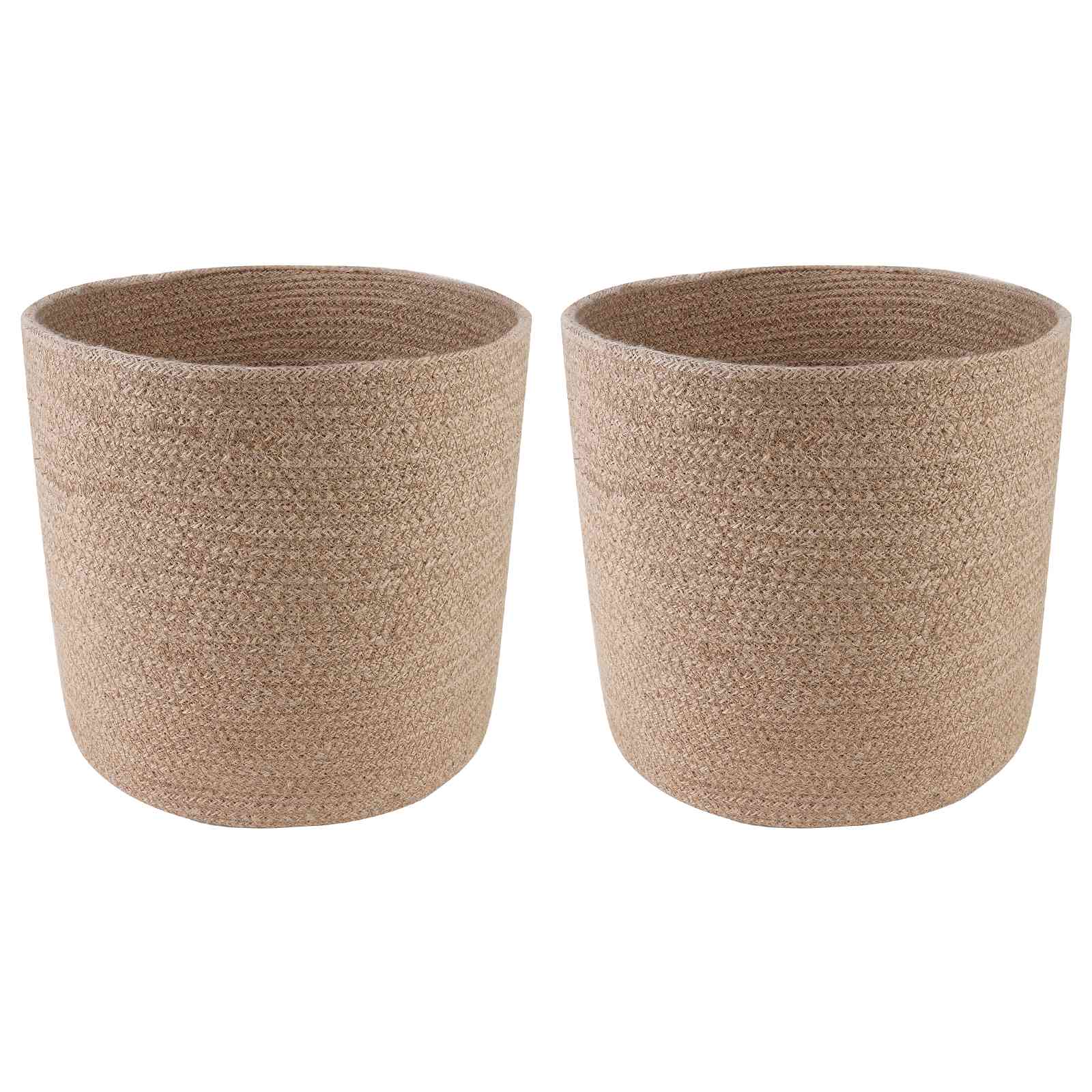 Plantenpot Set 2 pcs Naturel Ø 28 x 28 cm 100% Tossa Jute – afbeelding 1