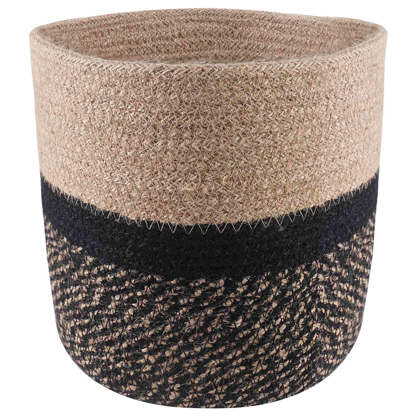 Plantenpot Set 2 pcs Naturel en Zwart Ø 21 x 21 cm – afbeelding 1