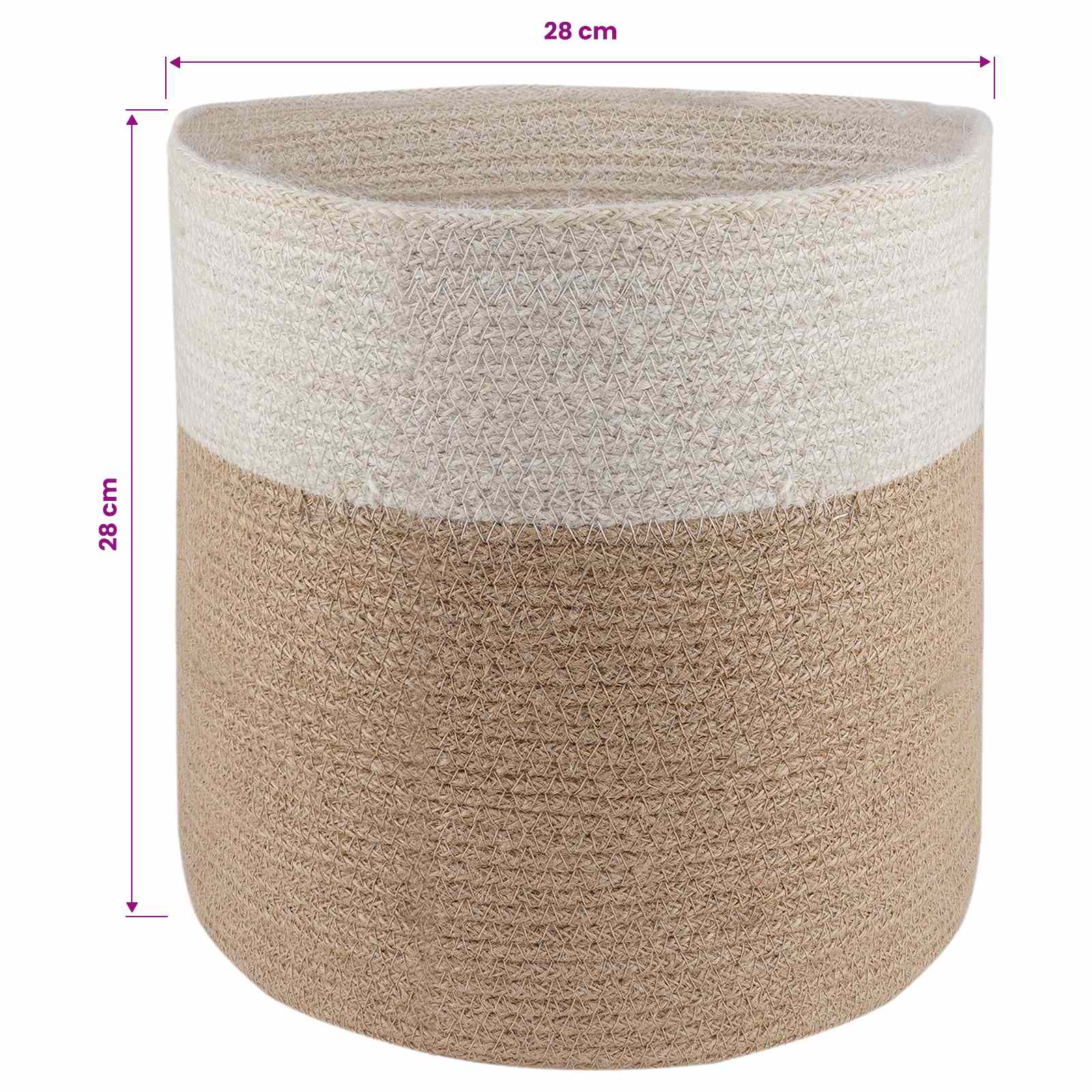 Plantenpot Set 2 pcs Natuurlijk en Wit Ø 28 x 28 cm – afbeelding 6
