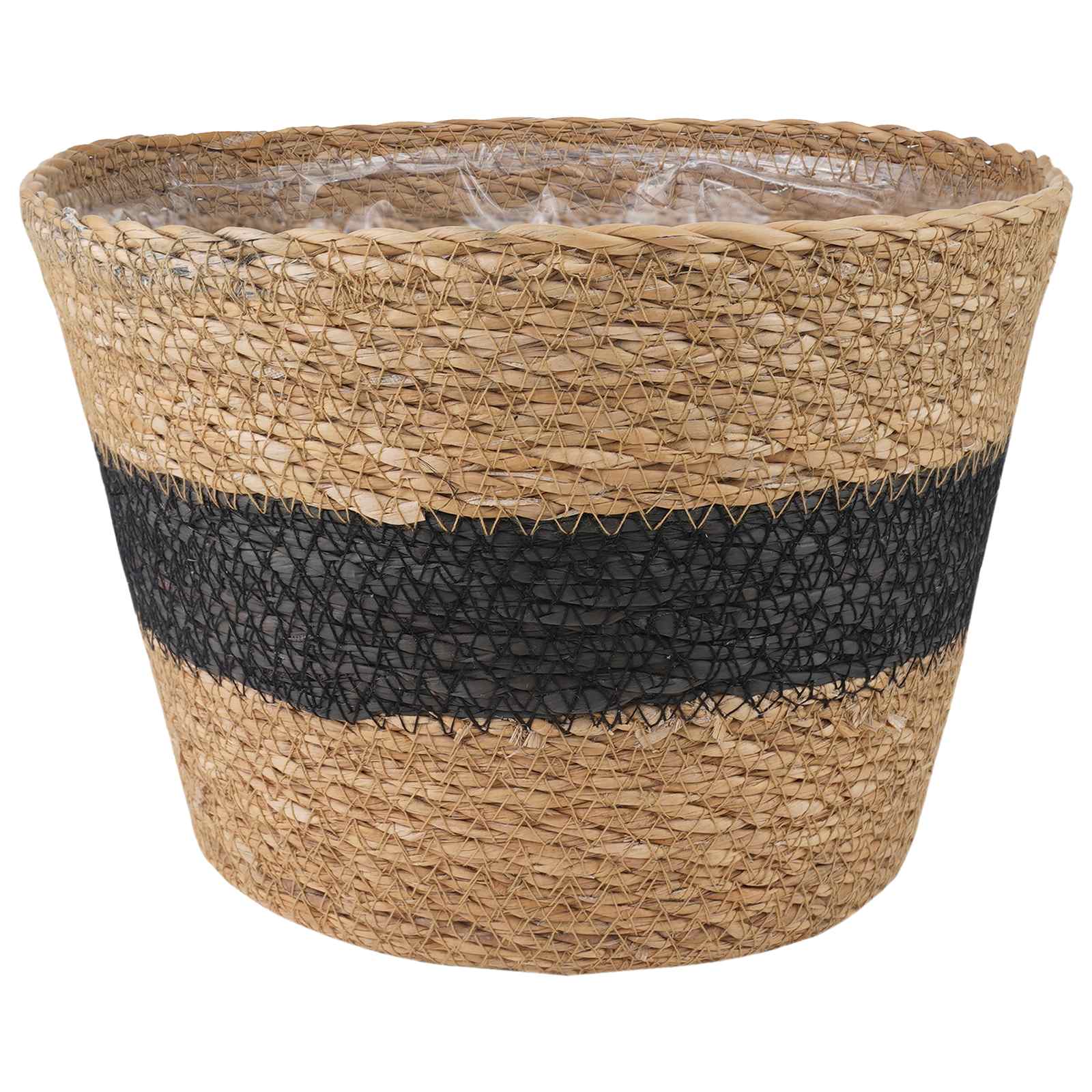Zeegras Plantenmanden 3 pcs Naturel en Zwart Ø26 x 19 cm – afbeelding 5
