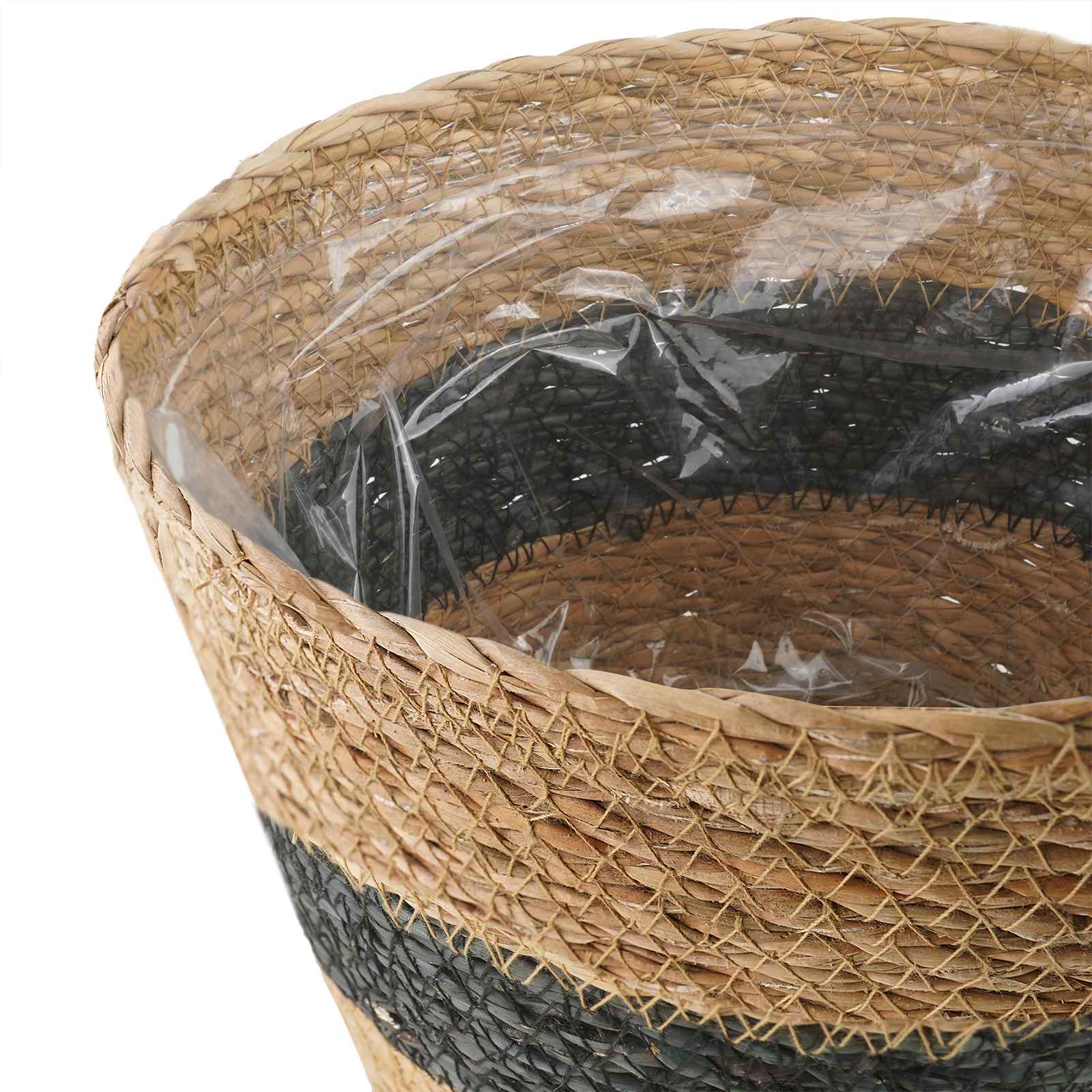 Zeegras Plantenmanden 3 pcs Naturel en Zwart Ø26 x 19 cm – afbeelding 6