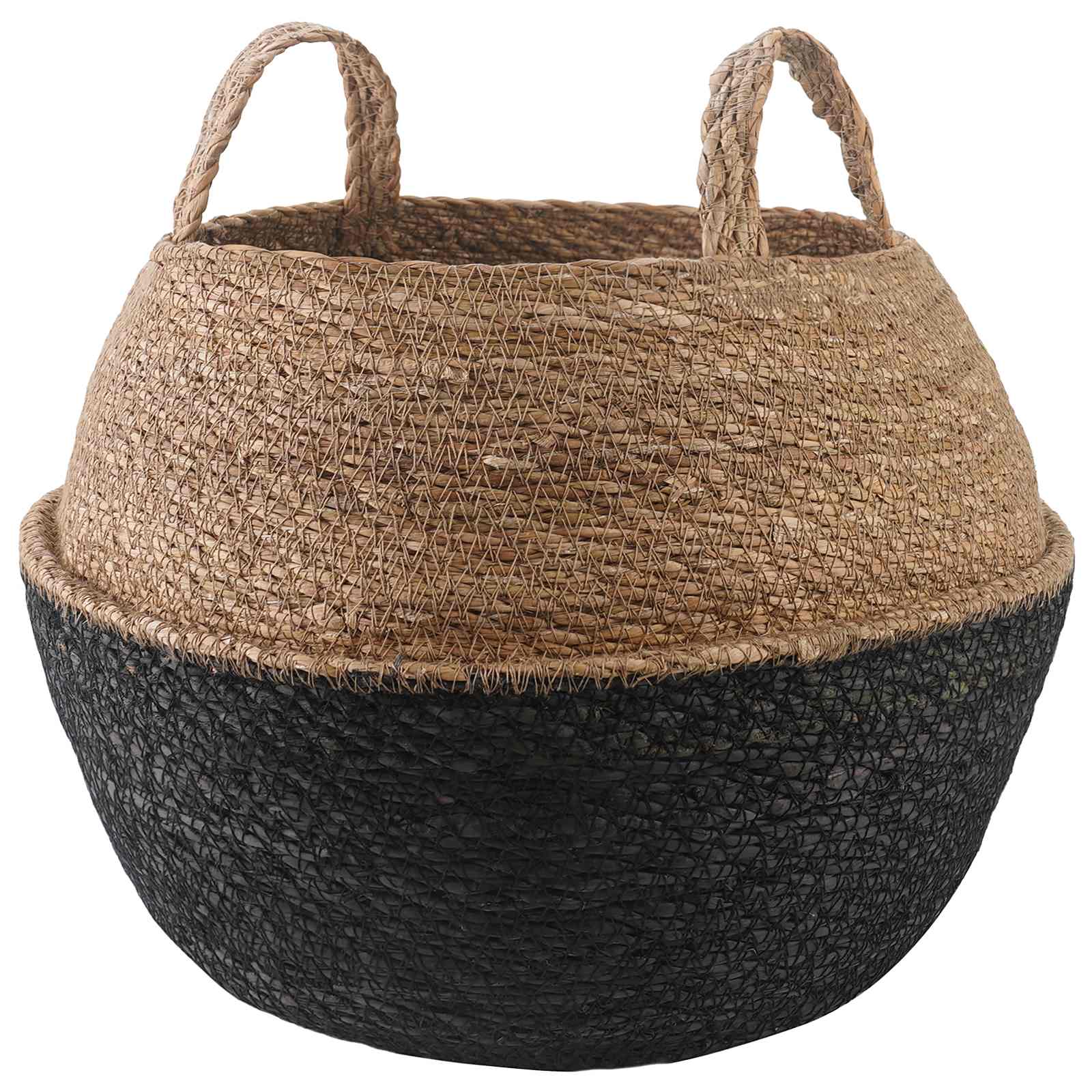 Plantenpot met handvatten Zwart Ø 45 x 36 cm 100% Zeegras