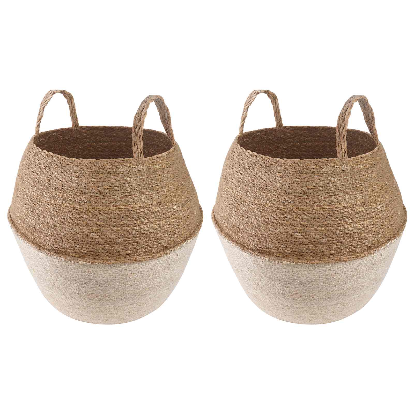 Plantenpot met handvatten 2 pcs Wit Ø 32 x 32 cm 100% Zeegras