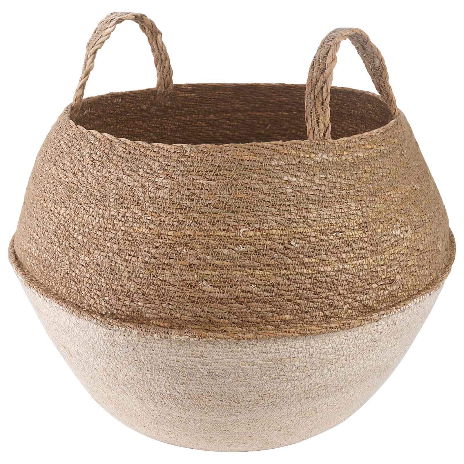 Plantenpot met handvatten Wit Ø 45 x 36 cm 100% Zeegras