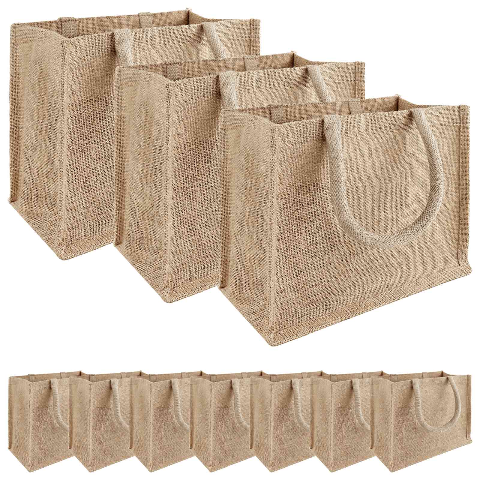 Jute handtassen 10 Naturel 26 x 22 x 14 cm 100% Tossa Jute