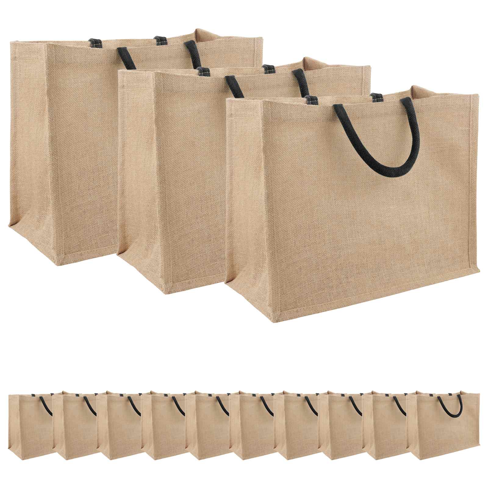 Jute handtassen 50 Naturel en Zwart 42 x 33 x 19 cm