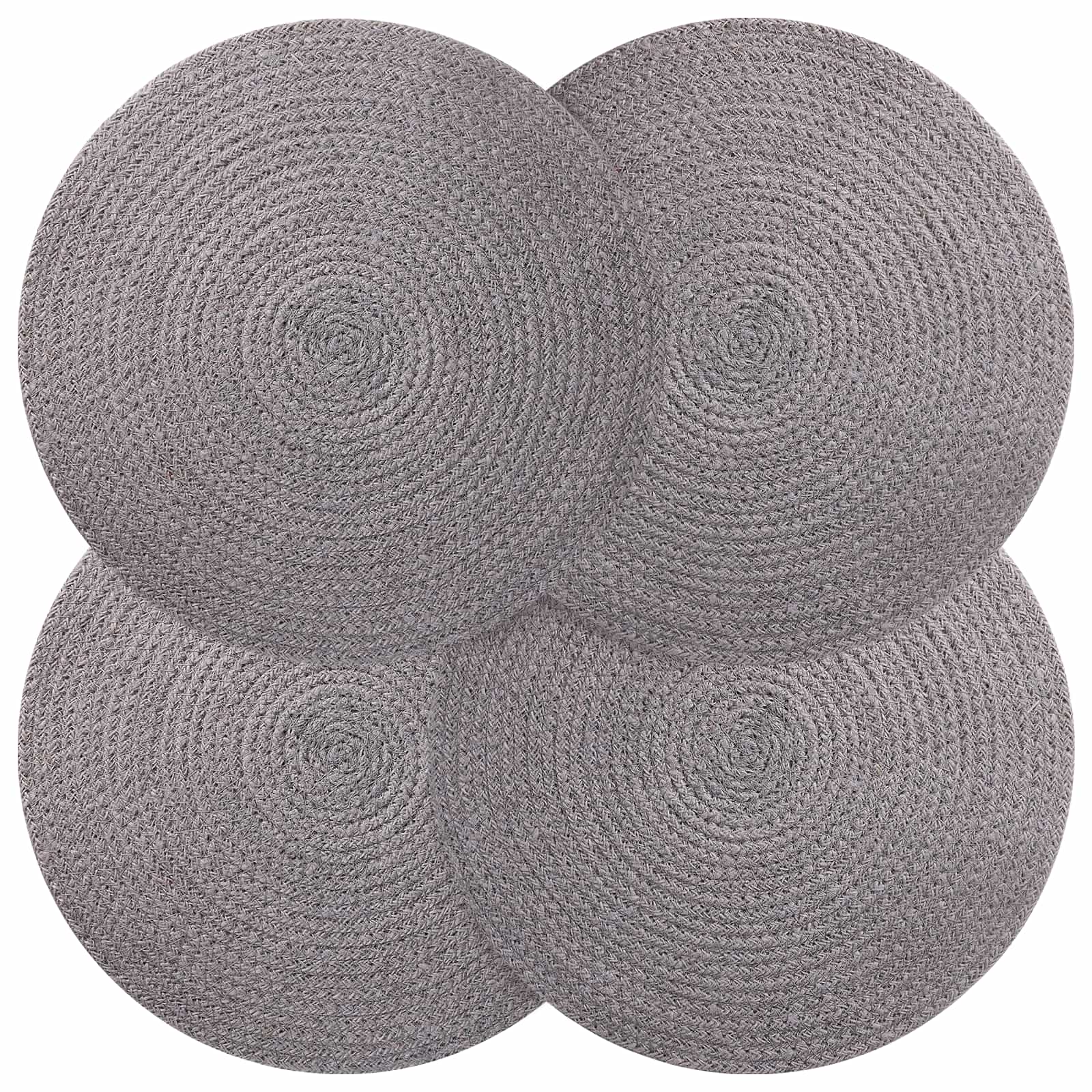 Jute placematten 4 st Grijs 100% Tossa Jute