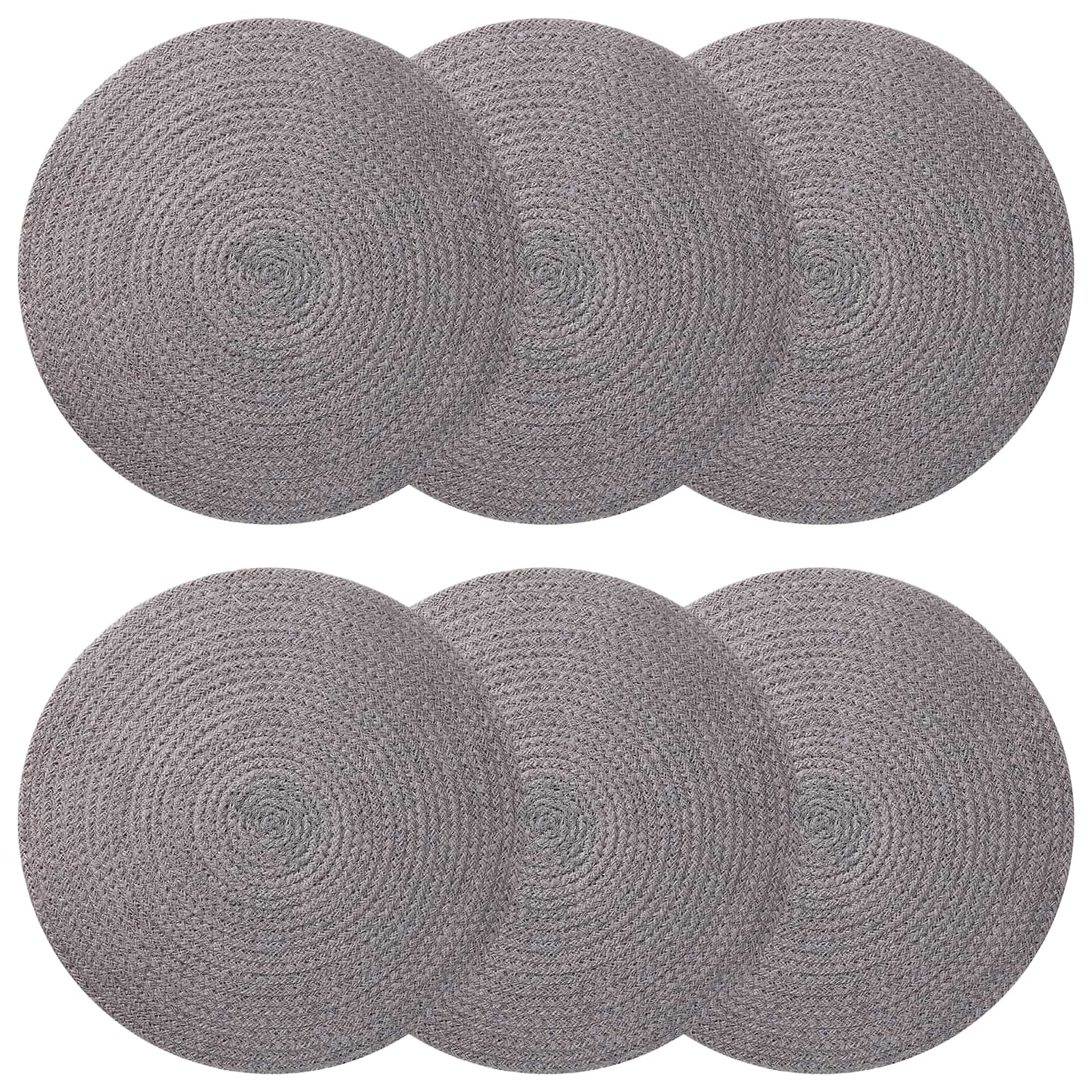 Jute placematten 6 st Grijs 100% Tossa Jute