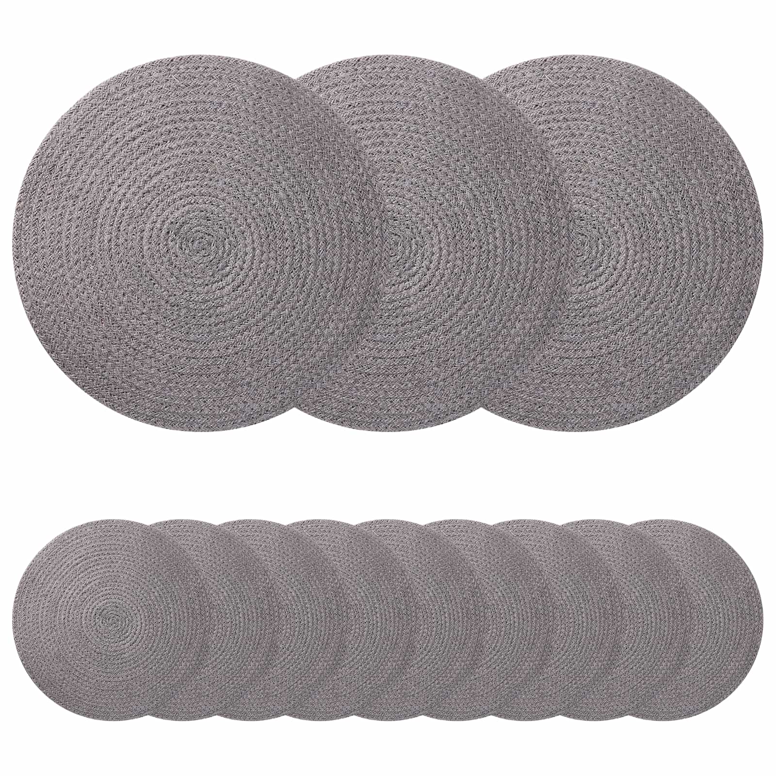 Jute placematten 12 st Grijs 100% Tossa Jute