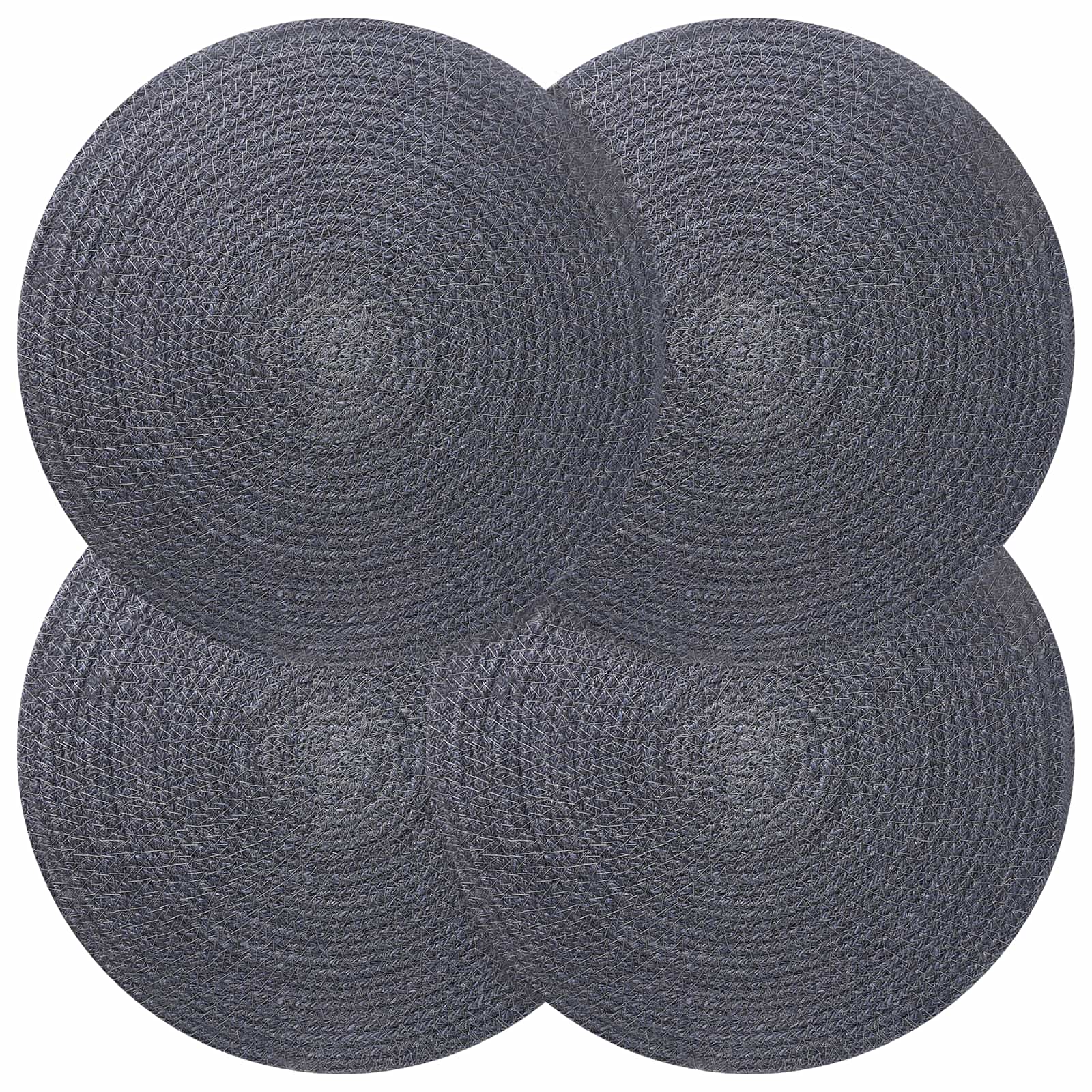Jute placematten 4 st Donkergrijs 100% Tossa Jute