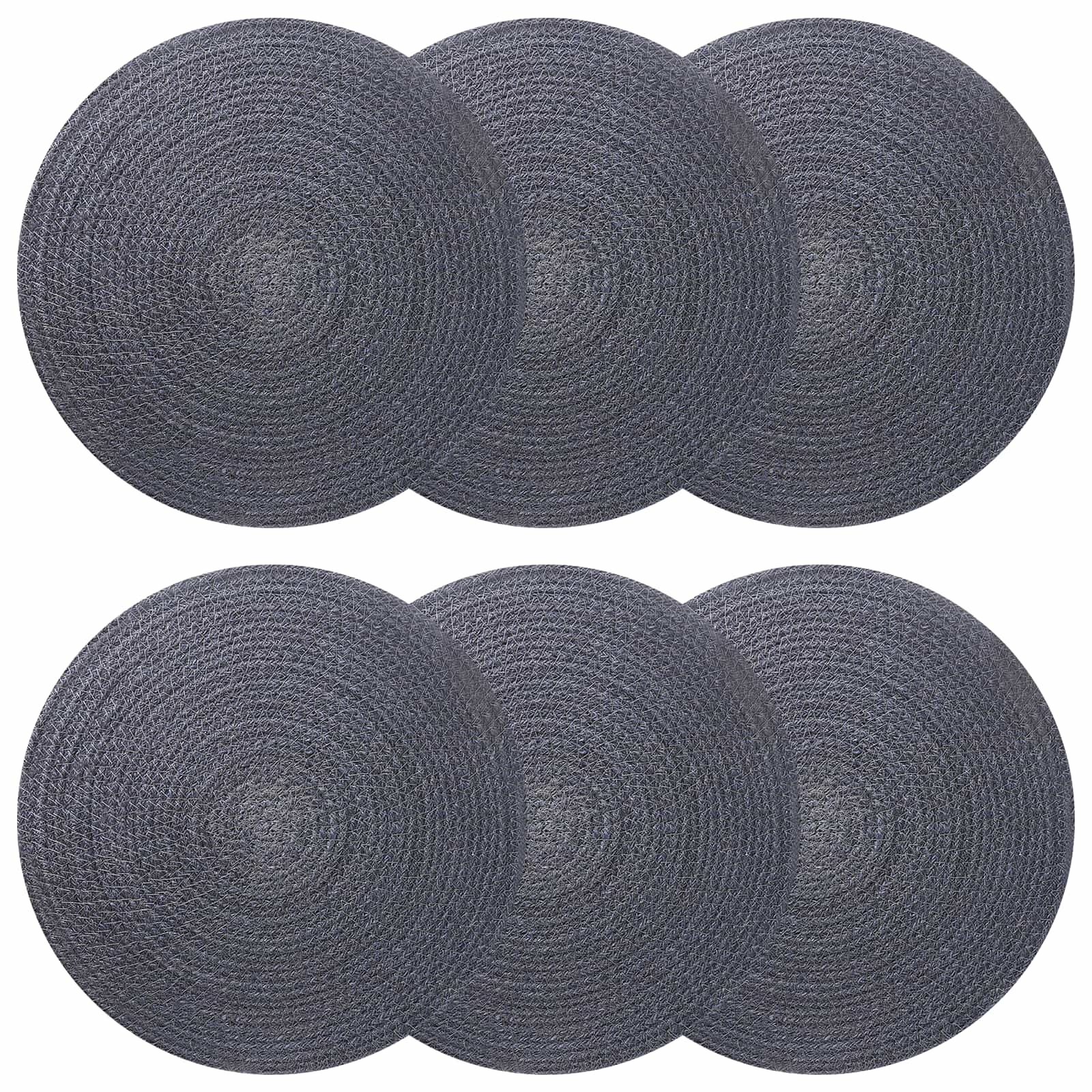 Jute placematten 6 st Donkergrijs 100% Tossa Jute