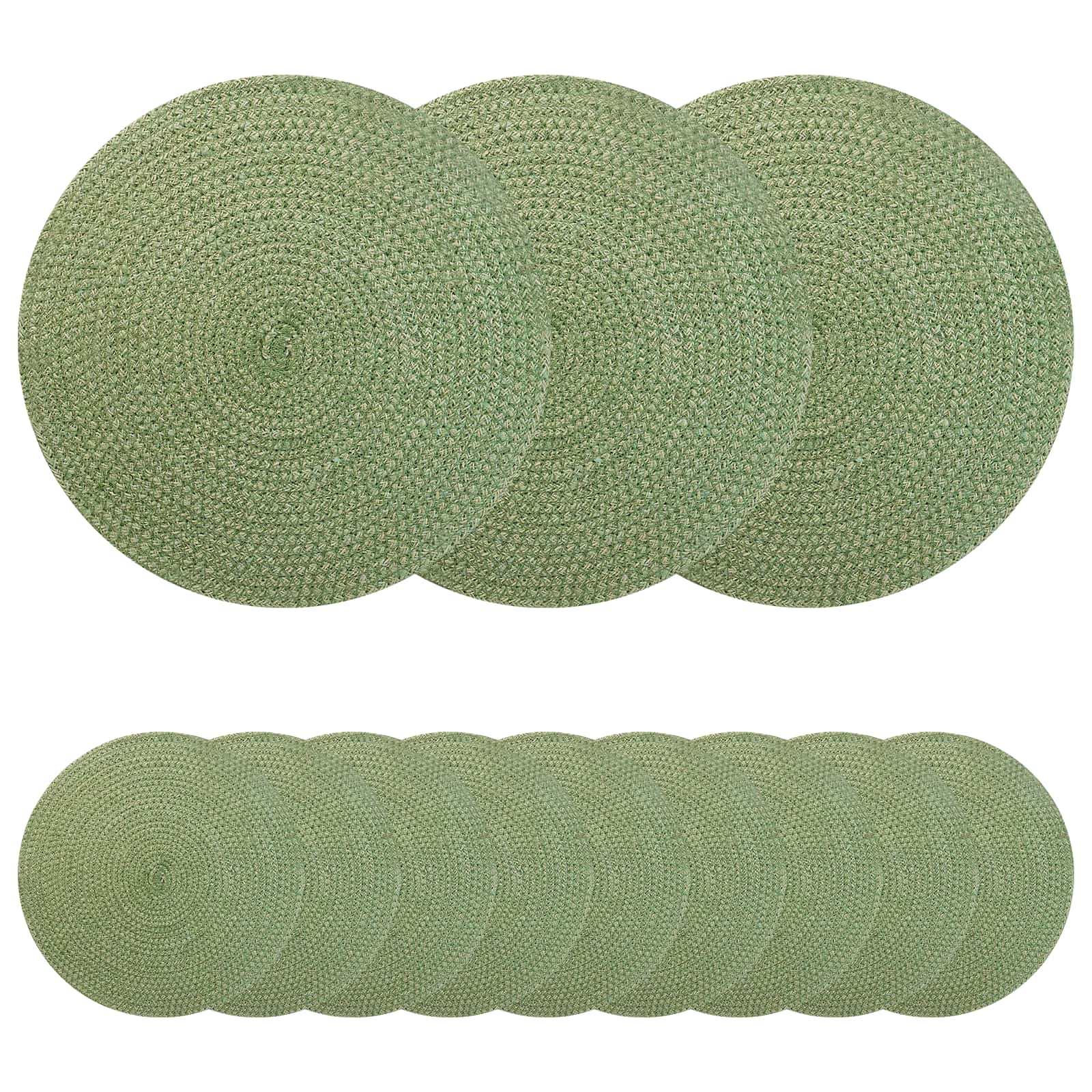 Jute placematten 12 st Olijfgroen 100% Tossa Jute