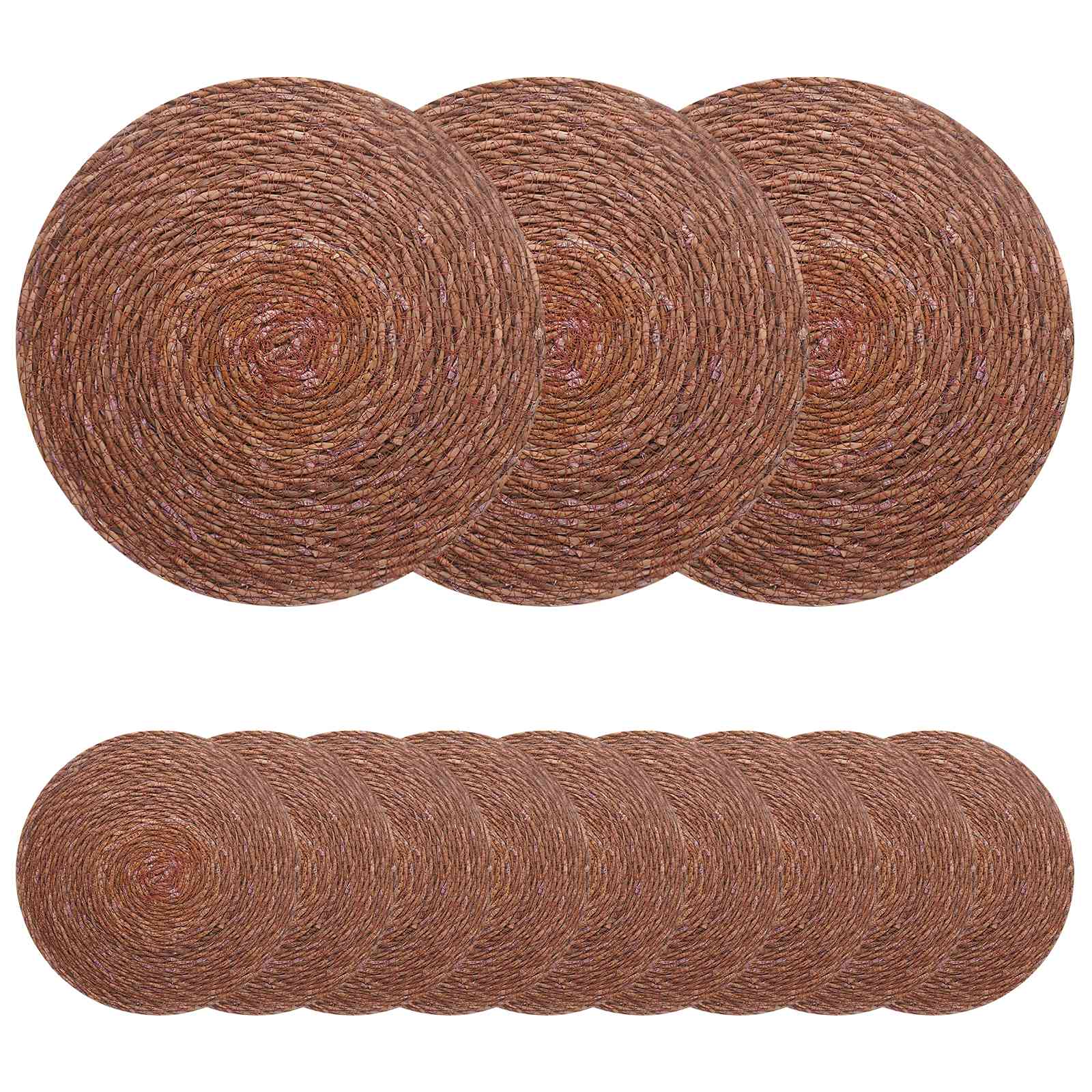 Zeegroene placemats 12 st Bruin 100% Zeegras