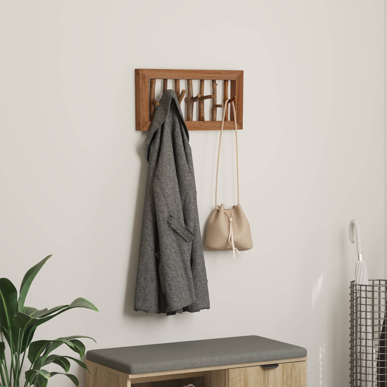 Jassenhaak Naturel 50 x 10 x 25 cm Massief Mahoniehout