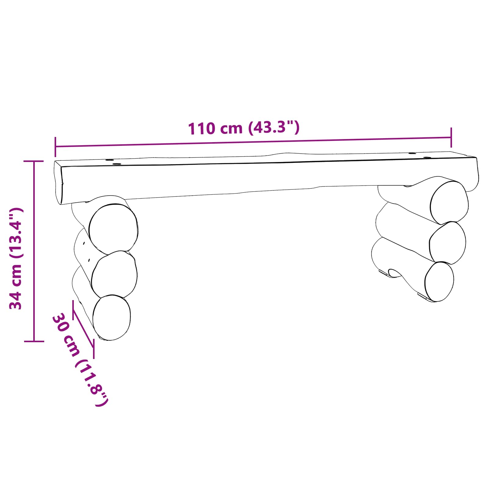 Bank Naturel 110 x 30 x 34 cm Massief Teakhout – afbeelding 11