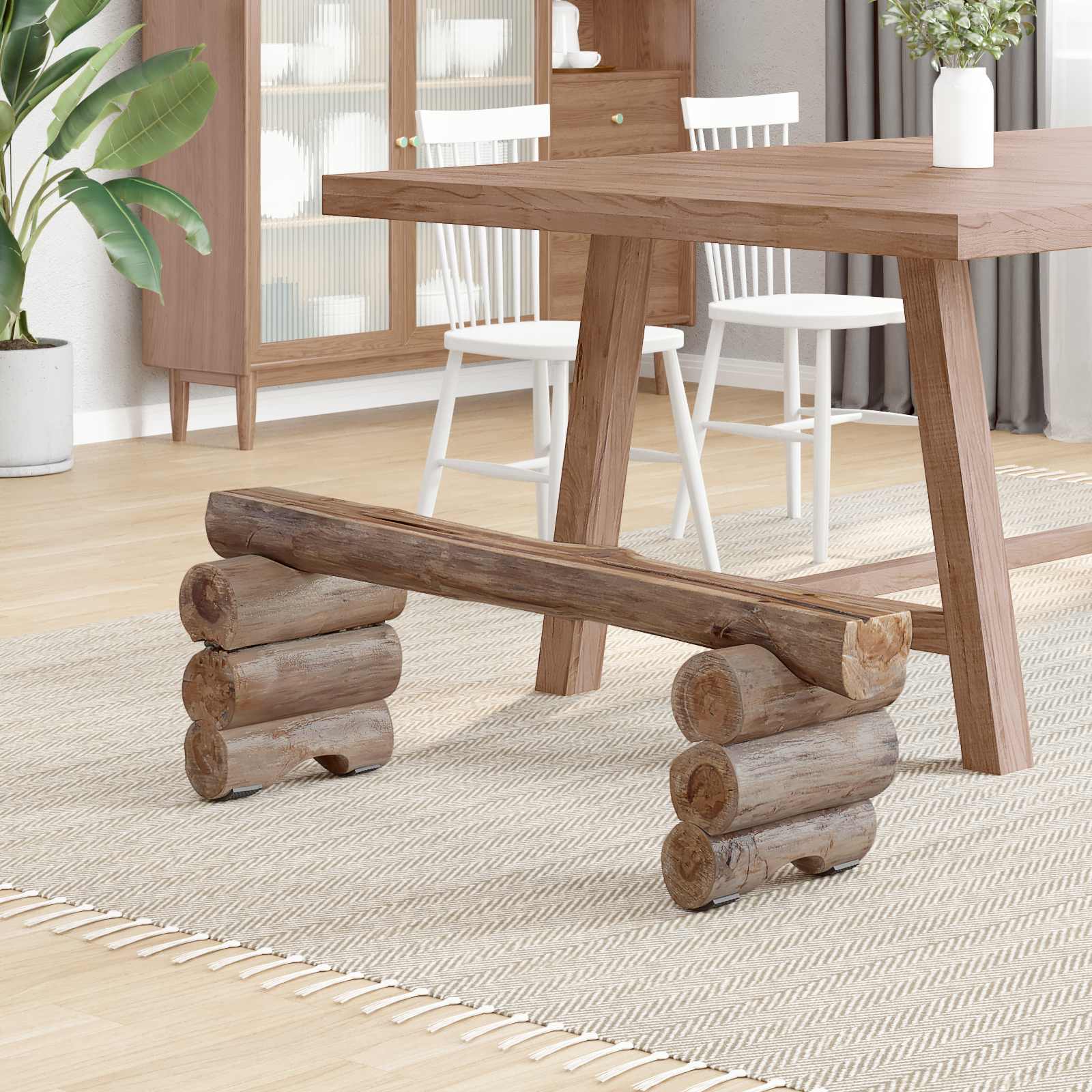 Bank Naturel 110 x 30 x 34 cm Massief Teakhout – afbeelding 3