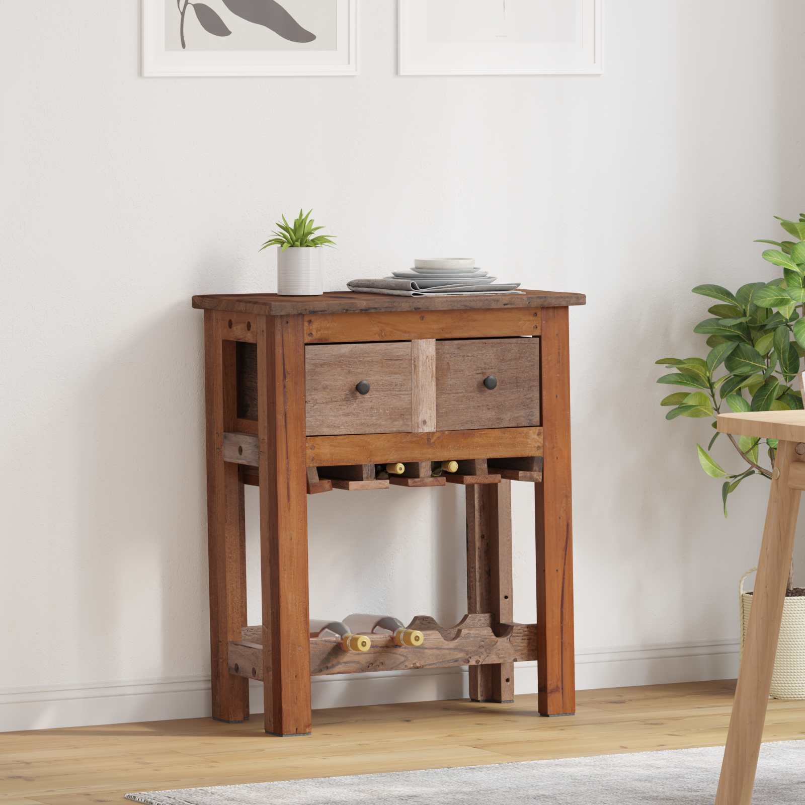 Kast Bruin 60 x 30 x 70 cm Massief Gerecycled Hout