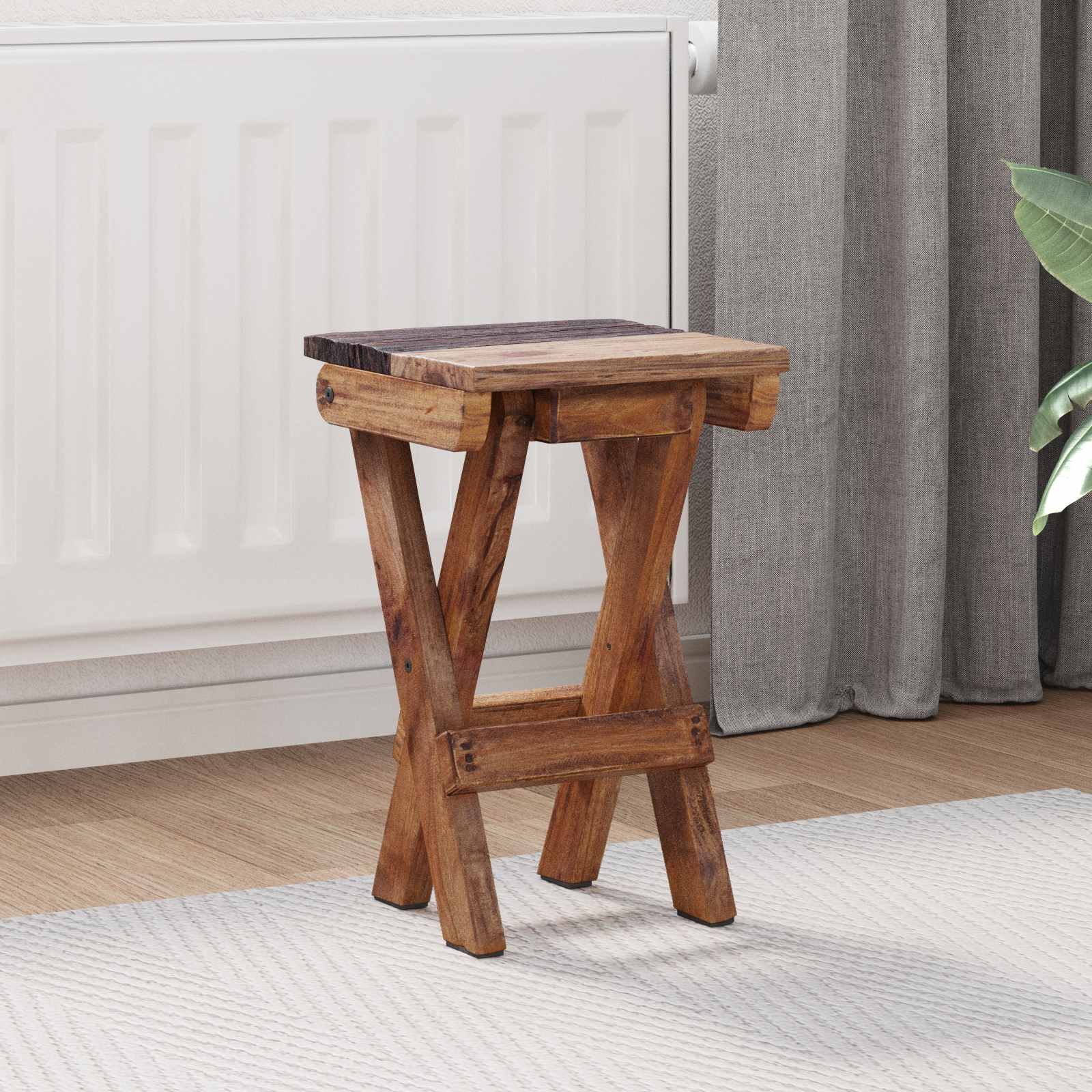 Kruk Naturel 30 x 30 x 48 cm Massief gerecycled hout