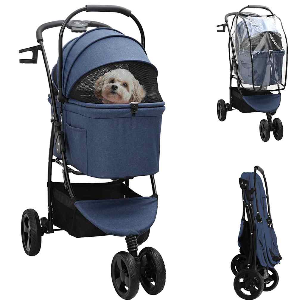 Opvouwbare Huisdierenwagen Blauw 78 x 54 x 101 cm Polyester