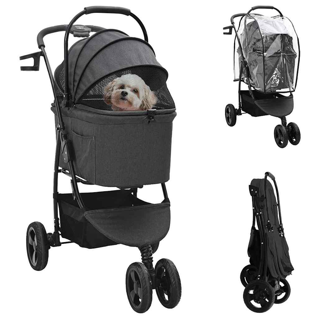 Opvouwbare Huisdierenwagen Zwart 78 x 54 x 101 cm Polyester