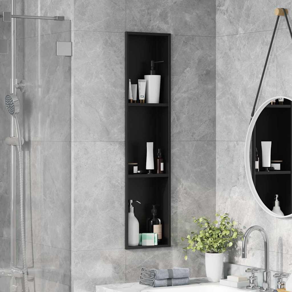 Douche Niche Zwart 90 x 20 x 9,5 cm Roestvrij staal
