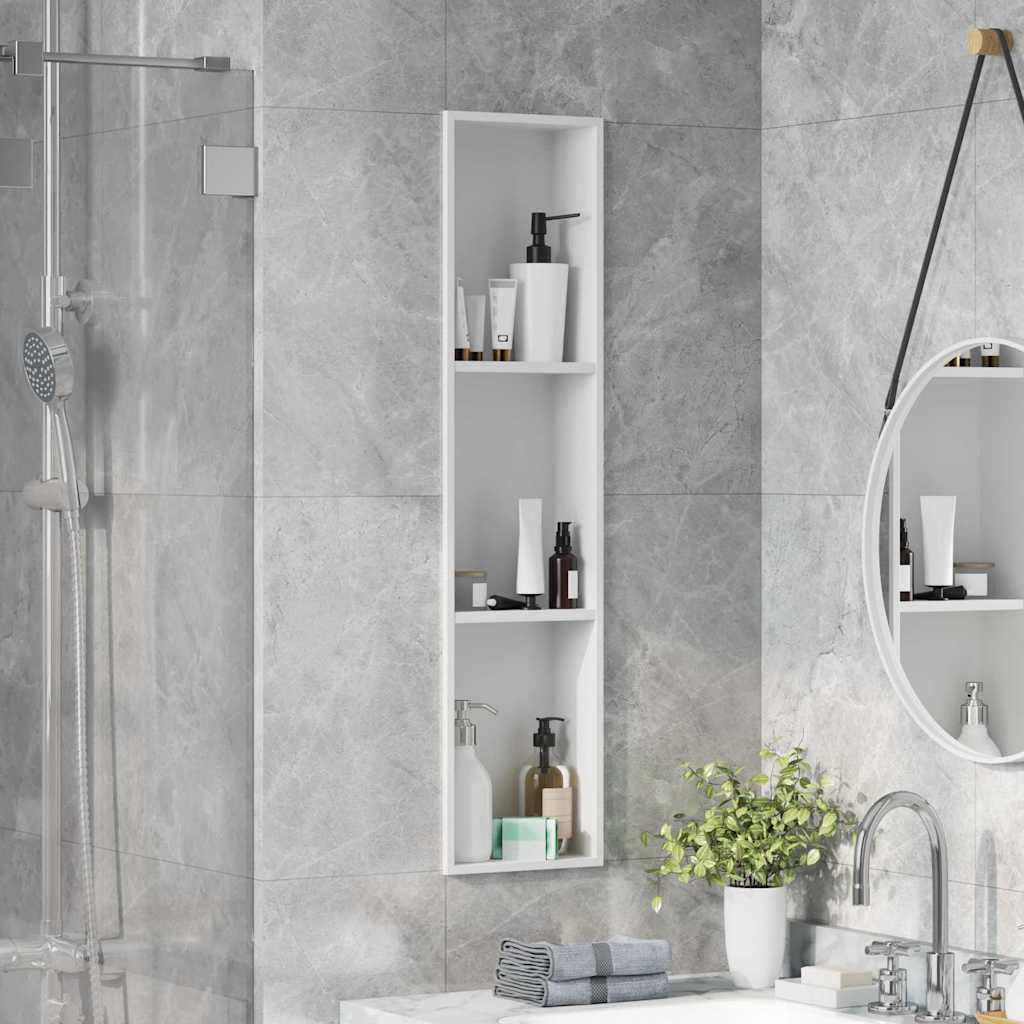 Douche Niche Wit 90 x 20 x 9,5 cm Roestvrij staal