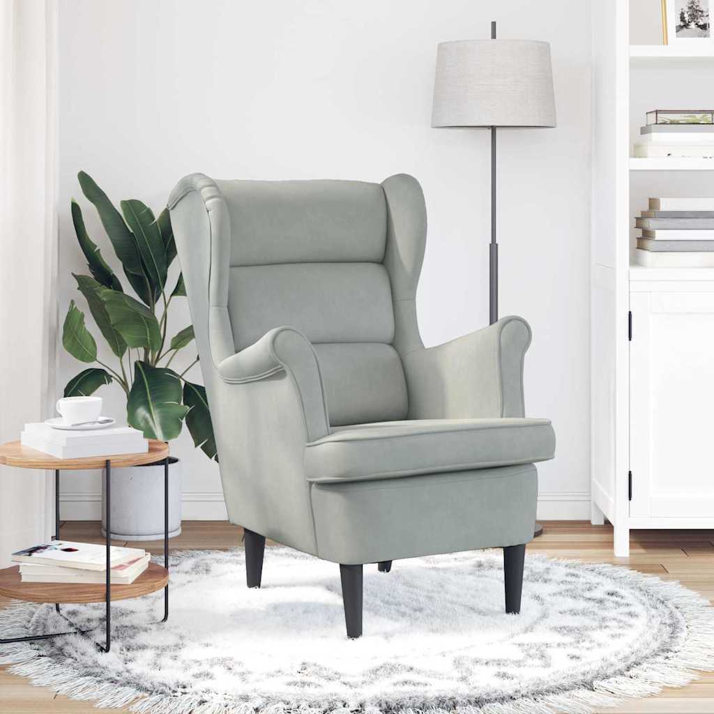 Fauteuil Lichtgrijs Fluweel