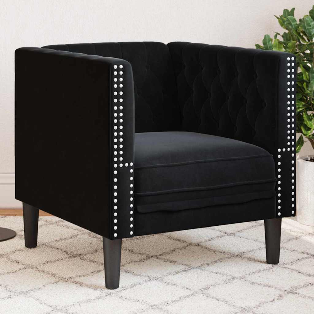 Bank Zwart 74,5 x 71 x 70,5 cm Fluweel