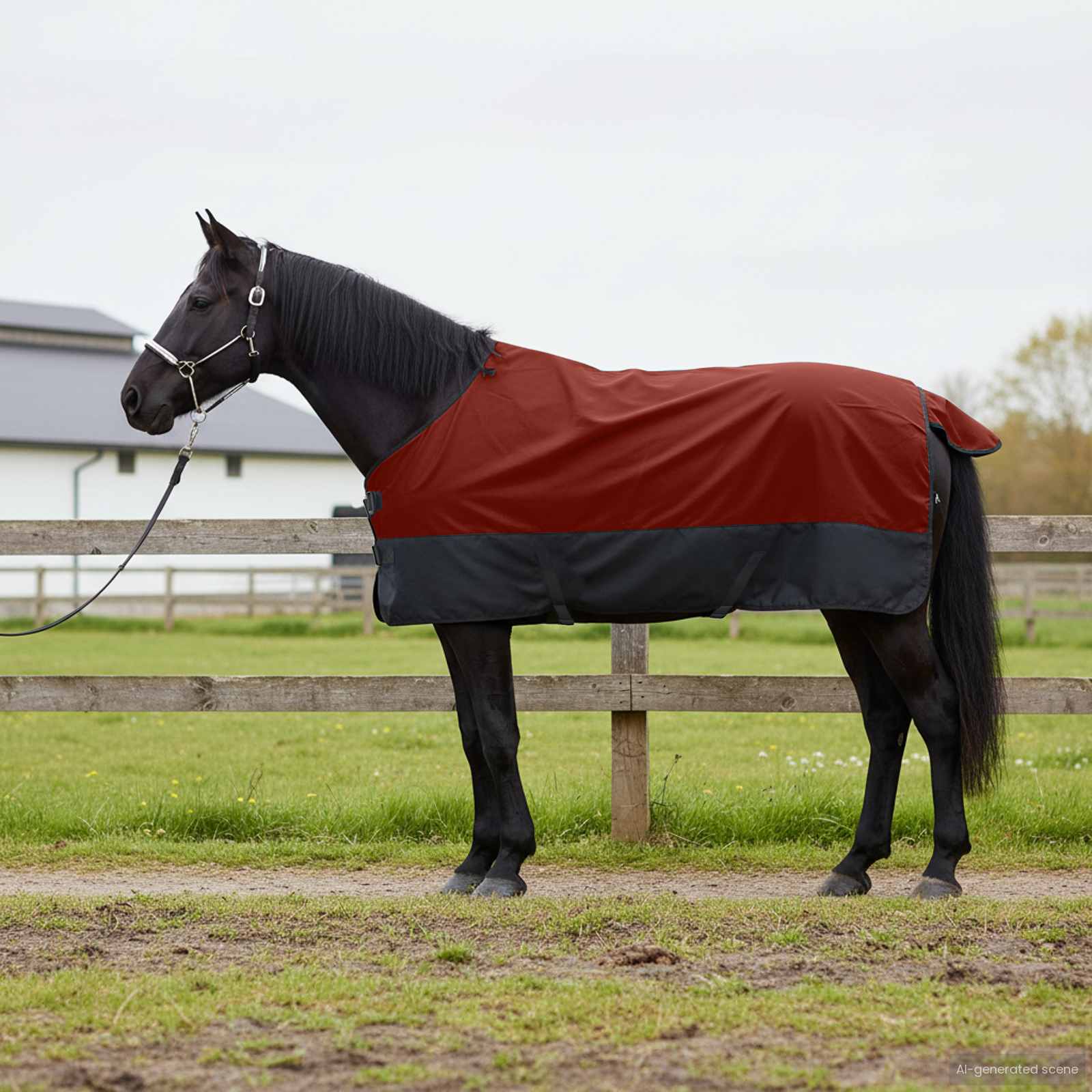 Paardendeken Donkergroen en Zwart 105 cm Polyester
