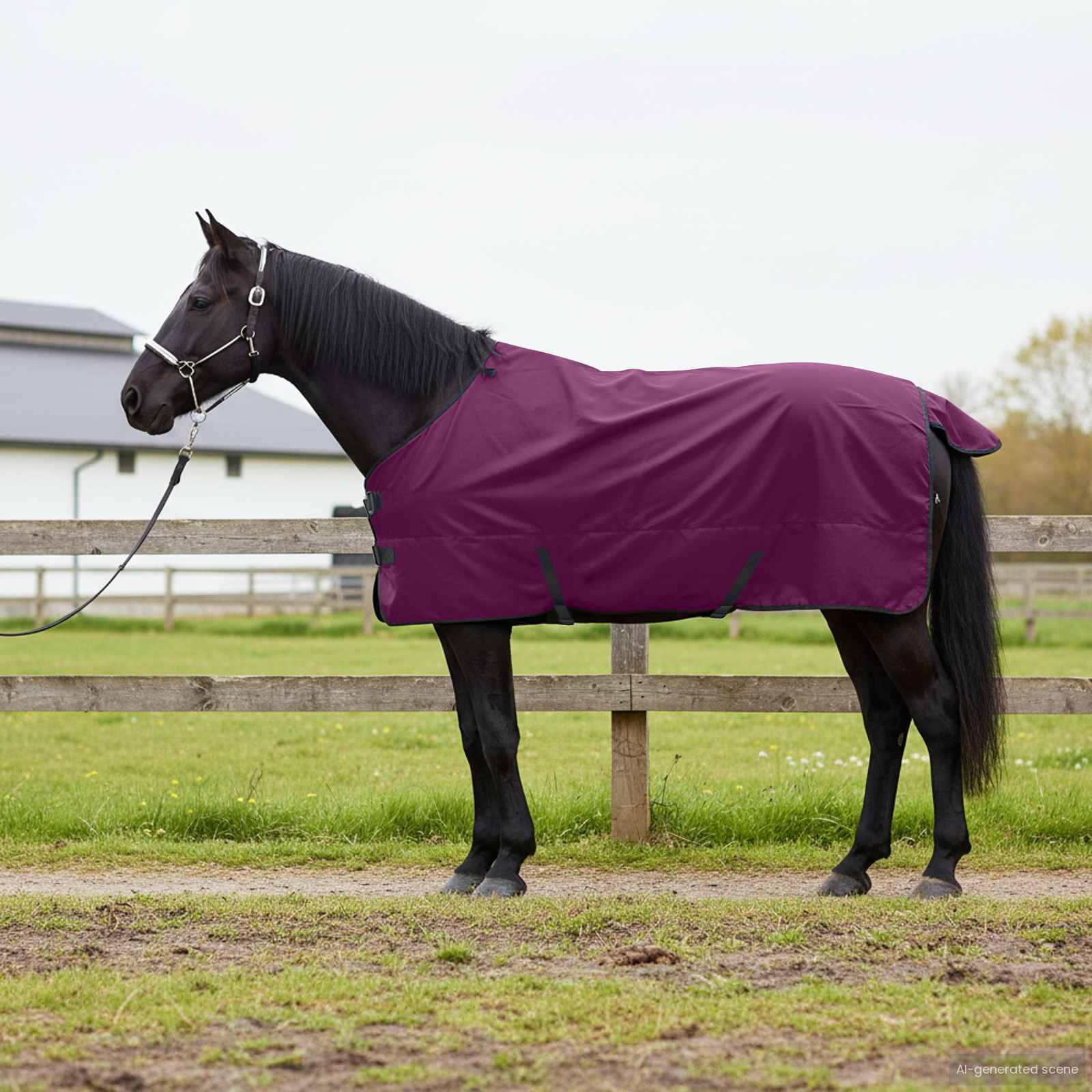 Paardendeken Donkergroen en Zwart 165 cm Polyester