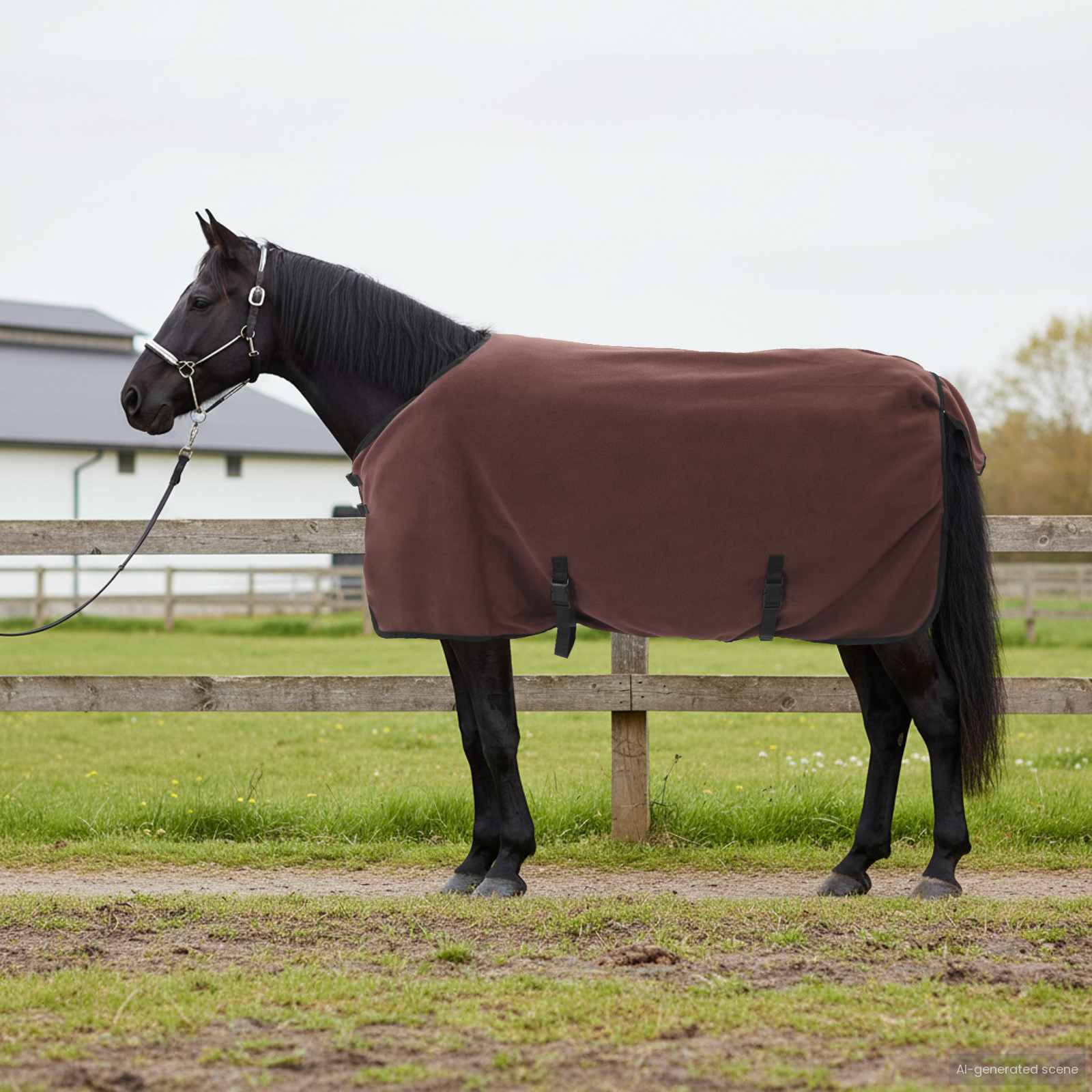 Paardendeken Volledig Donkerbruin 85 cm Polyester