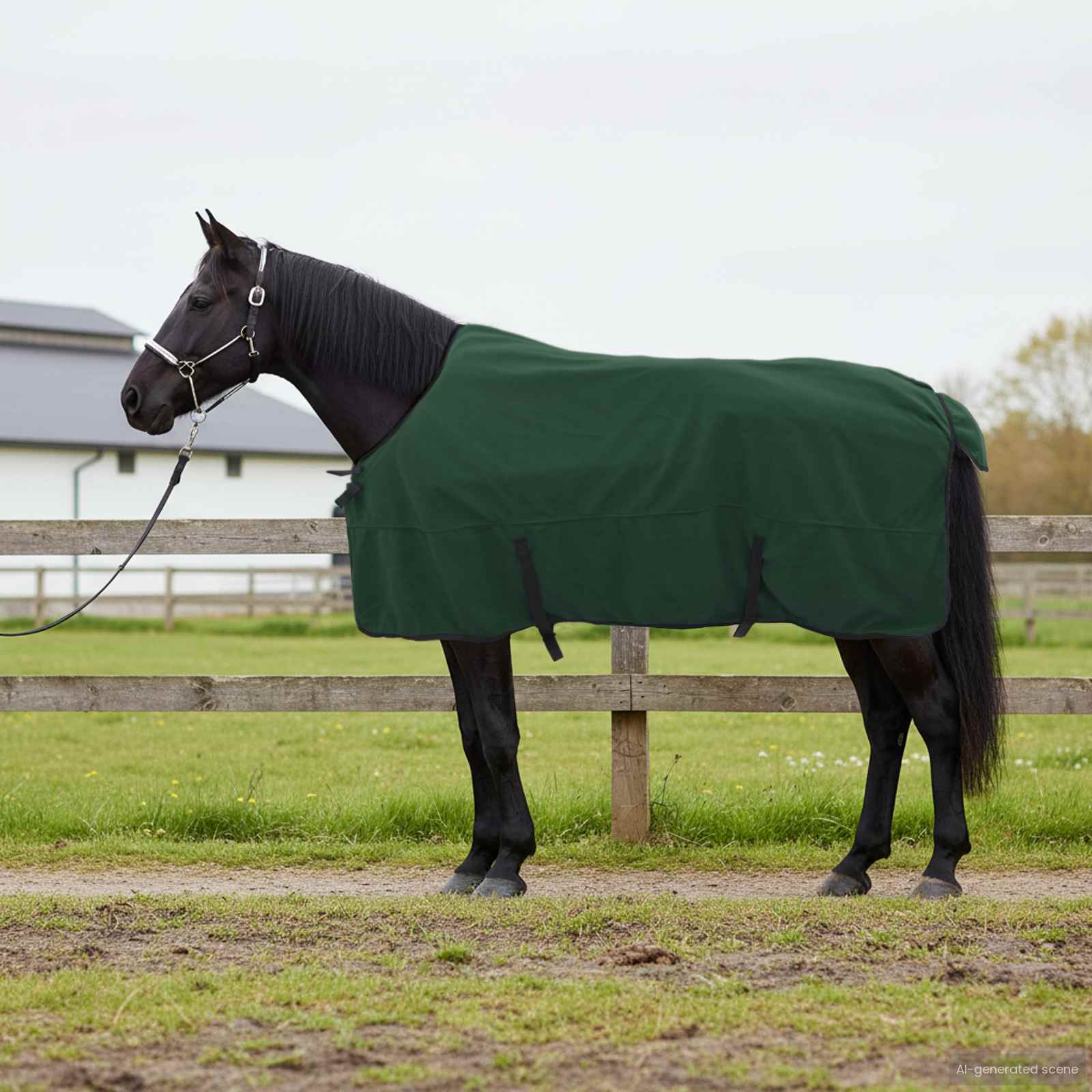 Paardendeken Volledig Donkergroen 155 cm Polyester