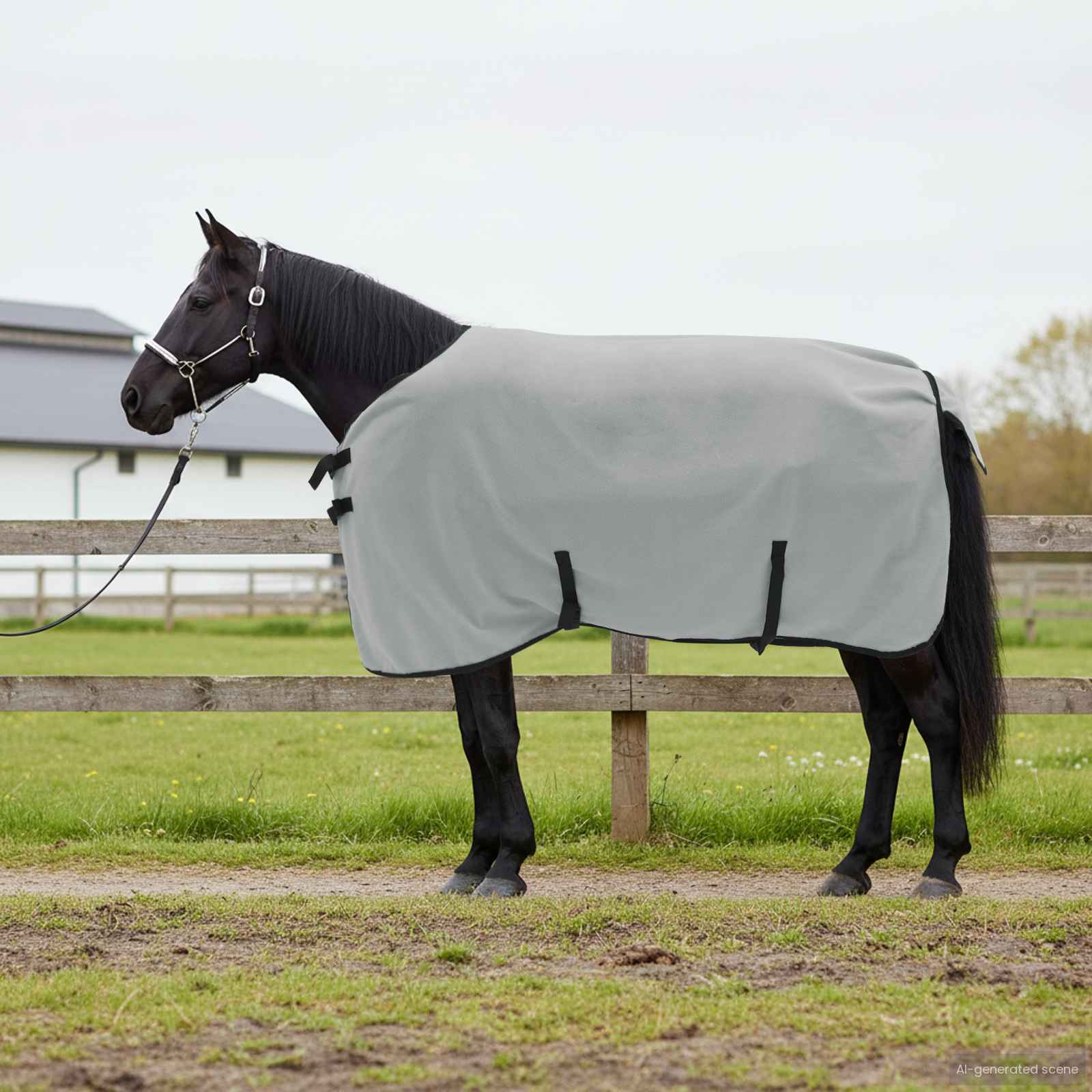 Paardendeken Volledig Lichtgrijs en Roze 75 cm Polyester