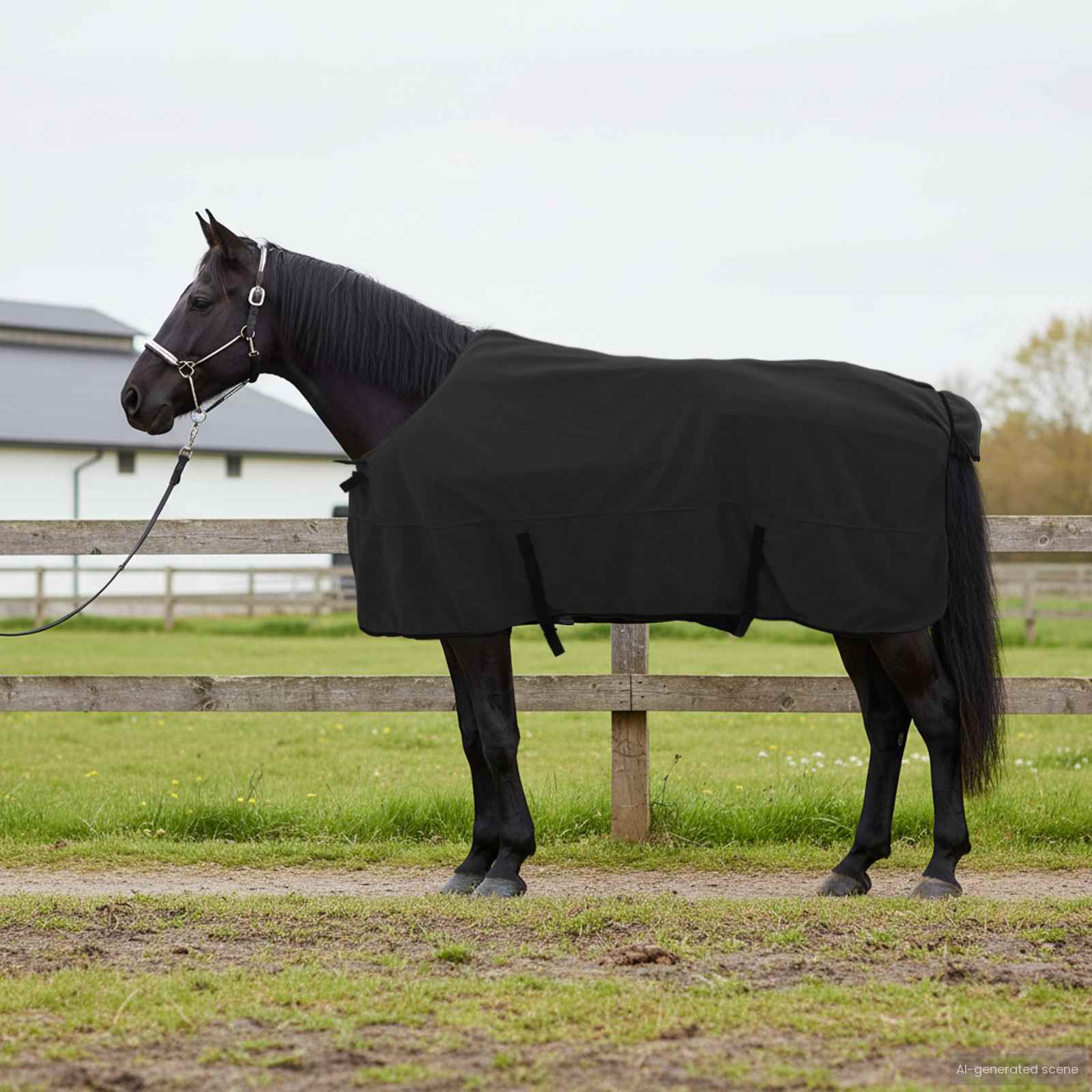 Paardendeken Zwart 145 cm Polyester