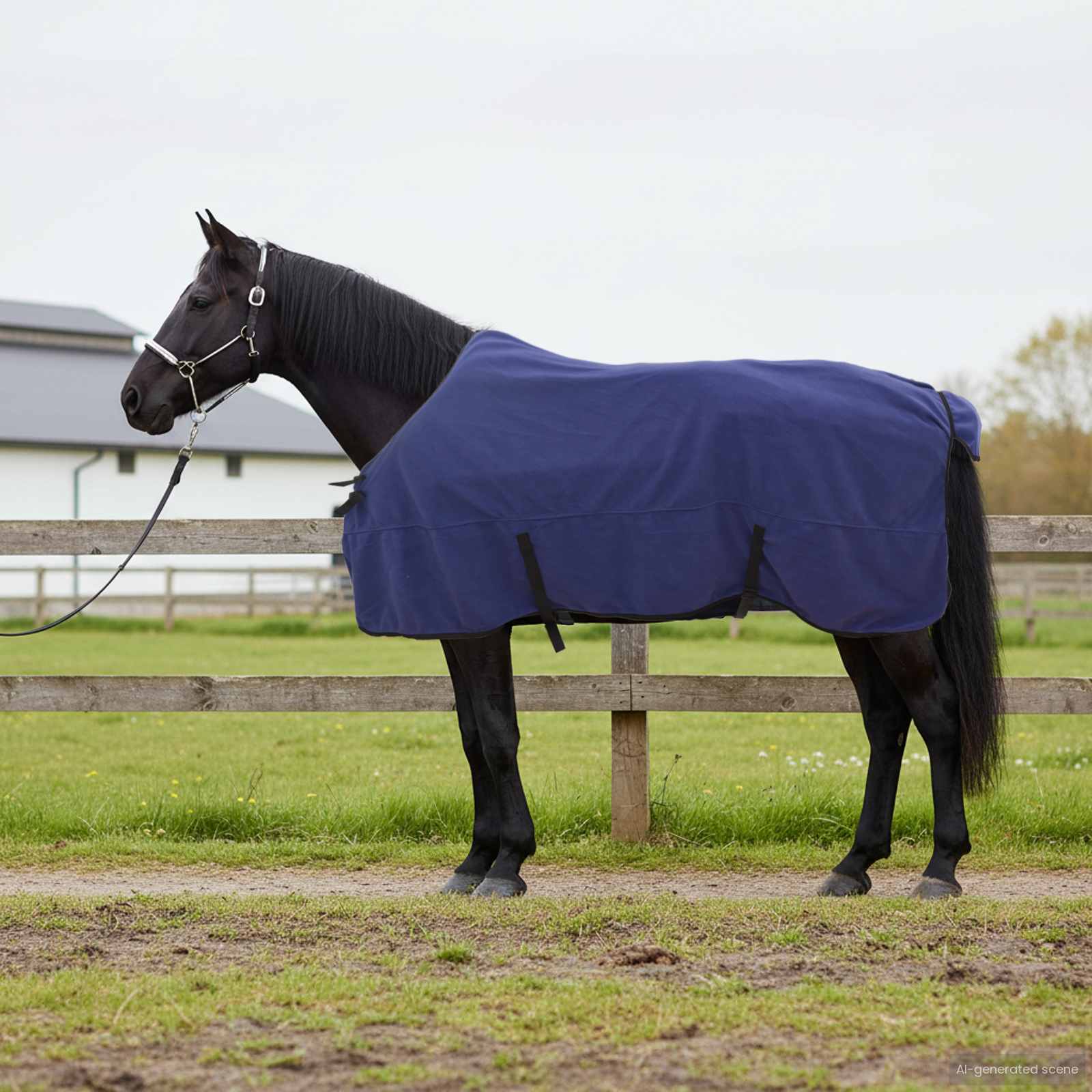 Paardendeken Marineblauw 145 cm Polyester