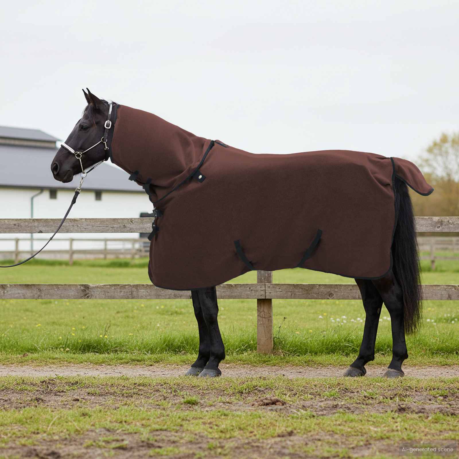 Paardendeken Volledig Donkerbruin 105 cm Polyester