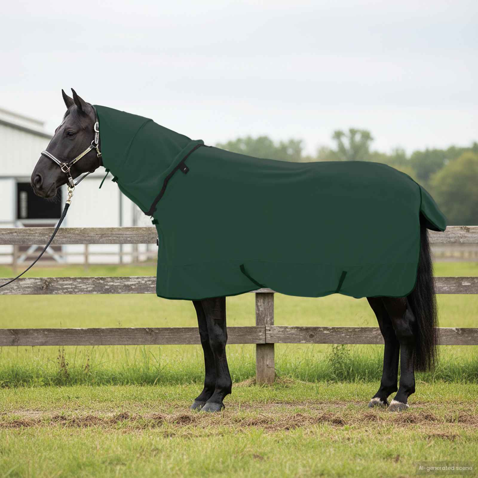 Paardendeken Volledig Donkergroen 135 cm Polyester
