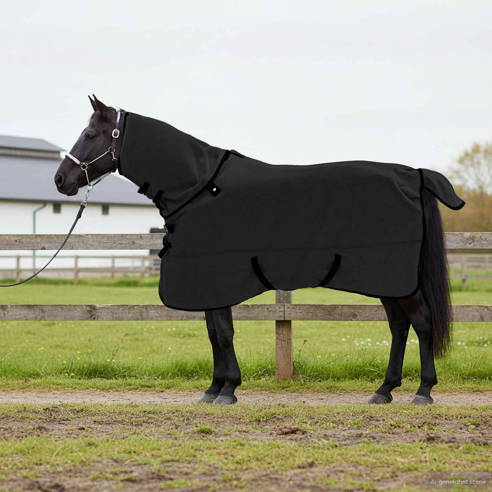 Paardendeken Zwart 165 cm Polyester