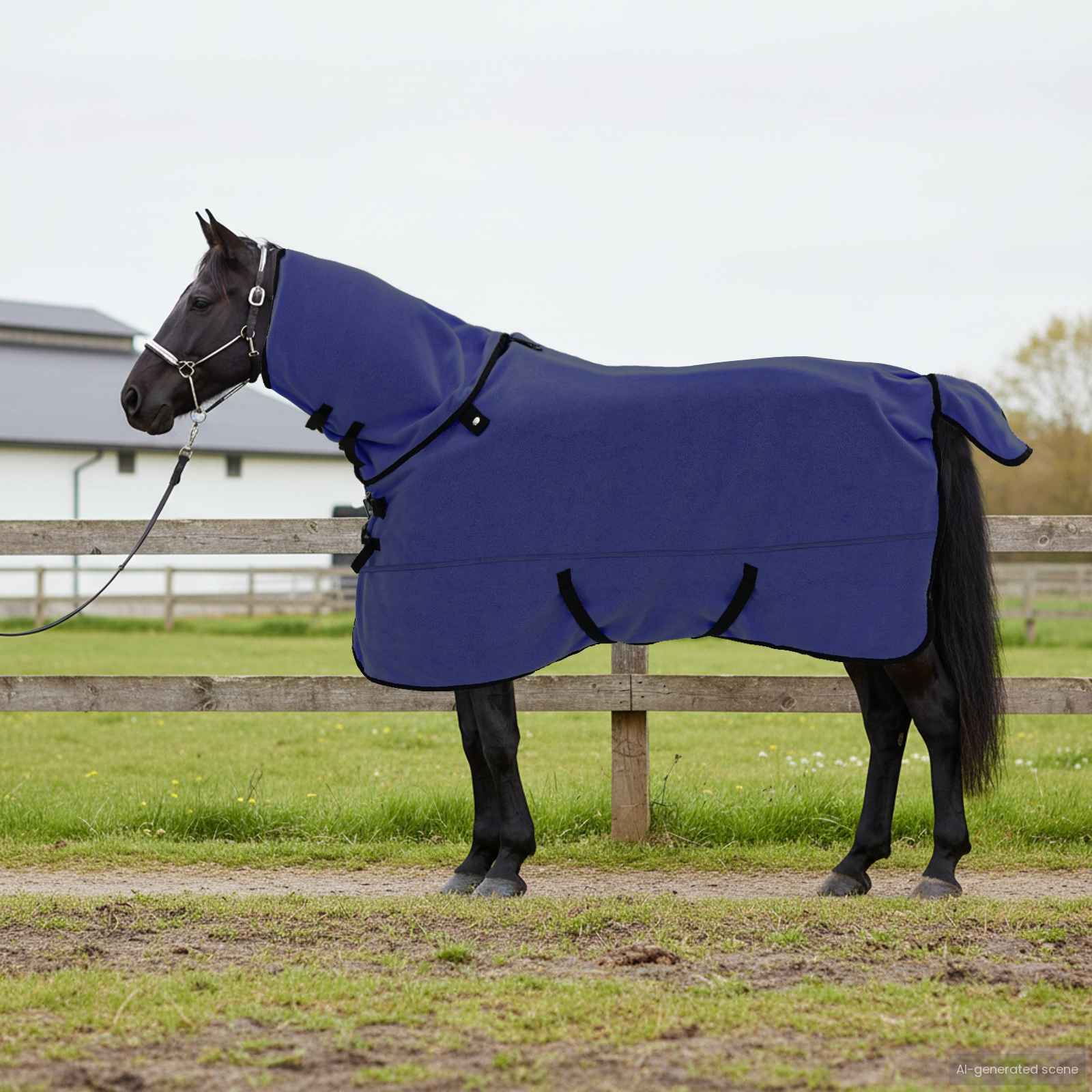 Paardendeken Marineblauw 165 cm Polyester