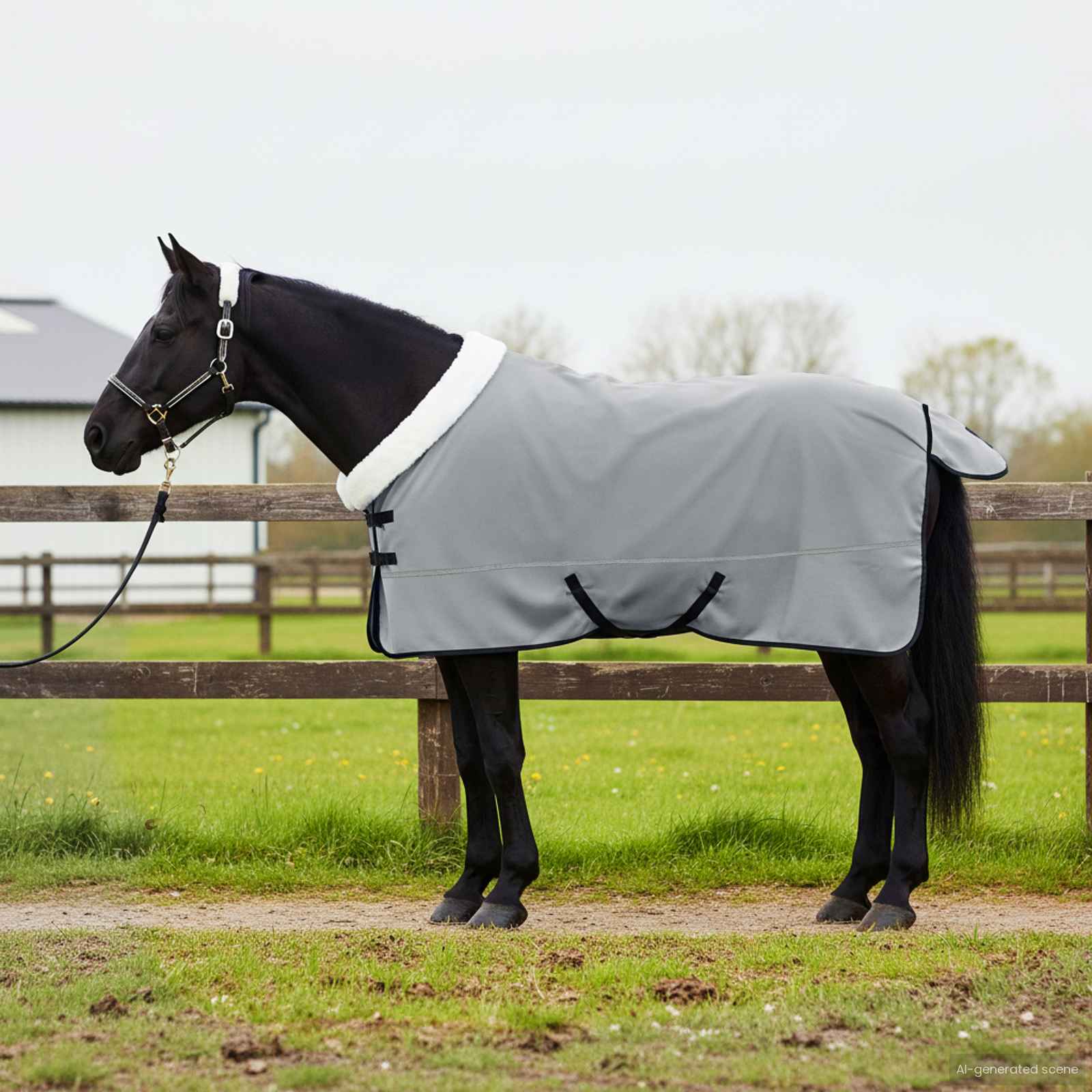 Paardendeken Volledig Donkergroen 125 cm Polar fleece