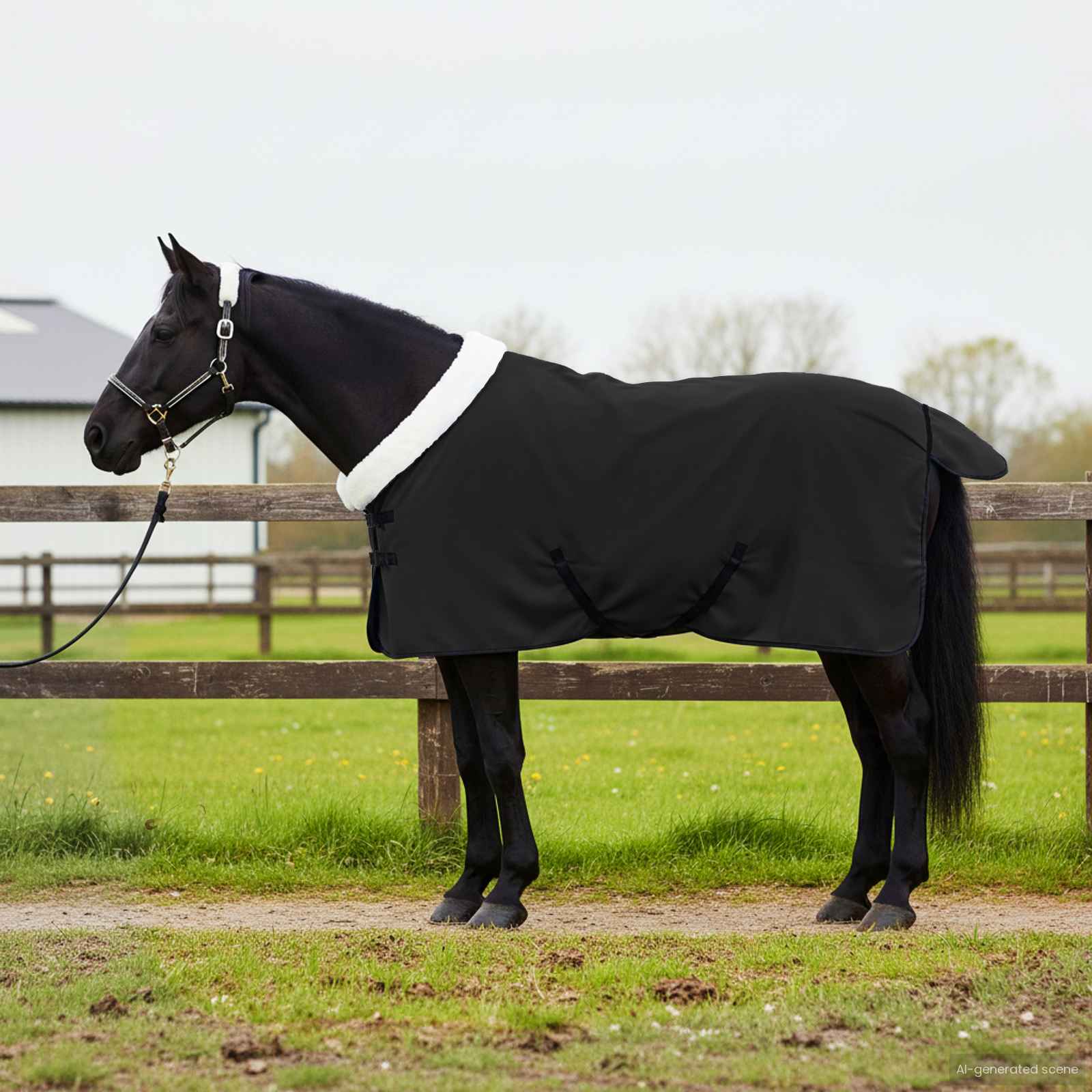 Paardendeken Zwart 115 cm Polar fleece
