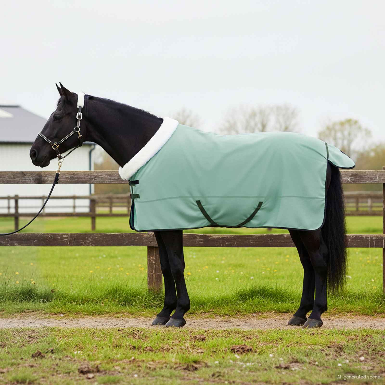Paardendeken Volledig Donkergroen 165 cm Polar fleece