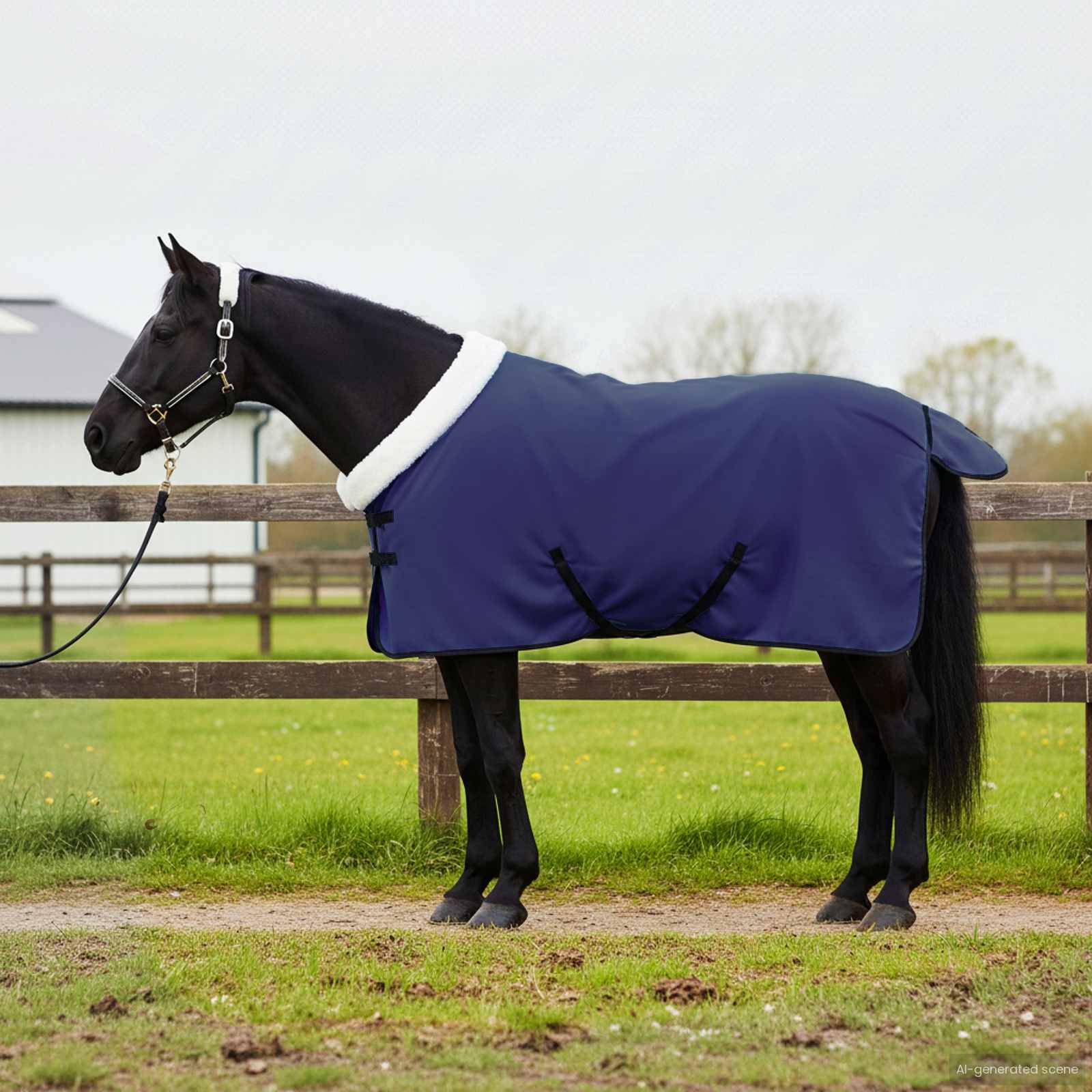 Paardendeken Marineblauw 75 cm Polar fleece